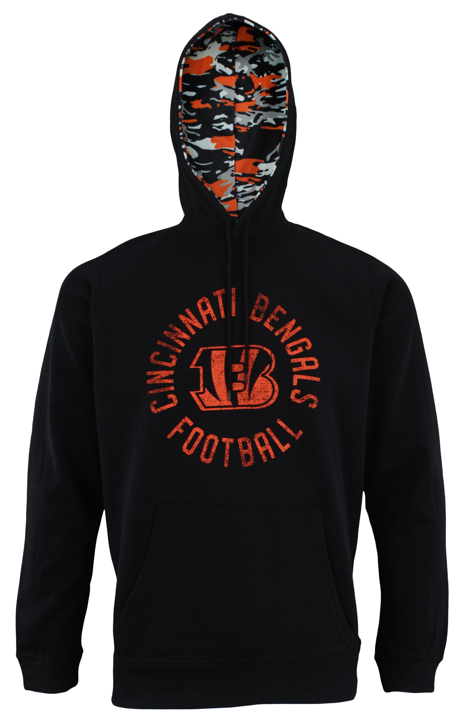 Zubaz NFL Men's Cincinnati Bengals Camo Lined Pullover Hoodie