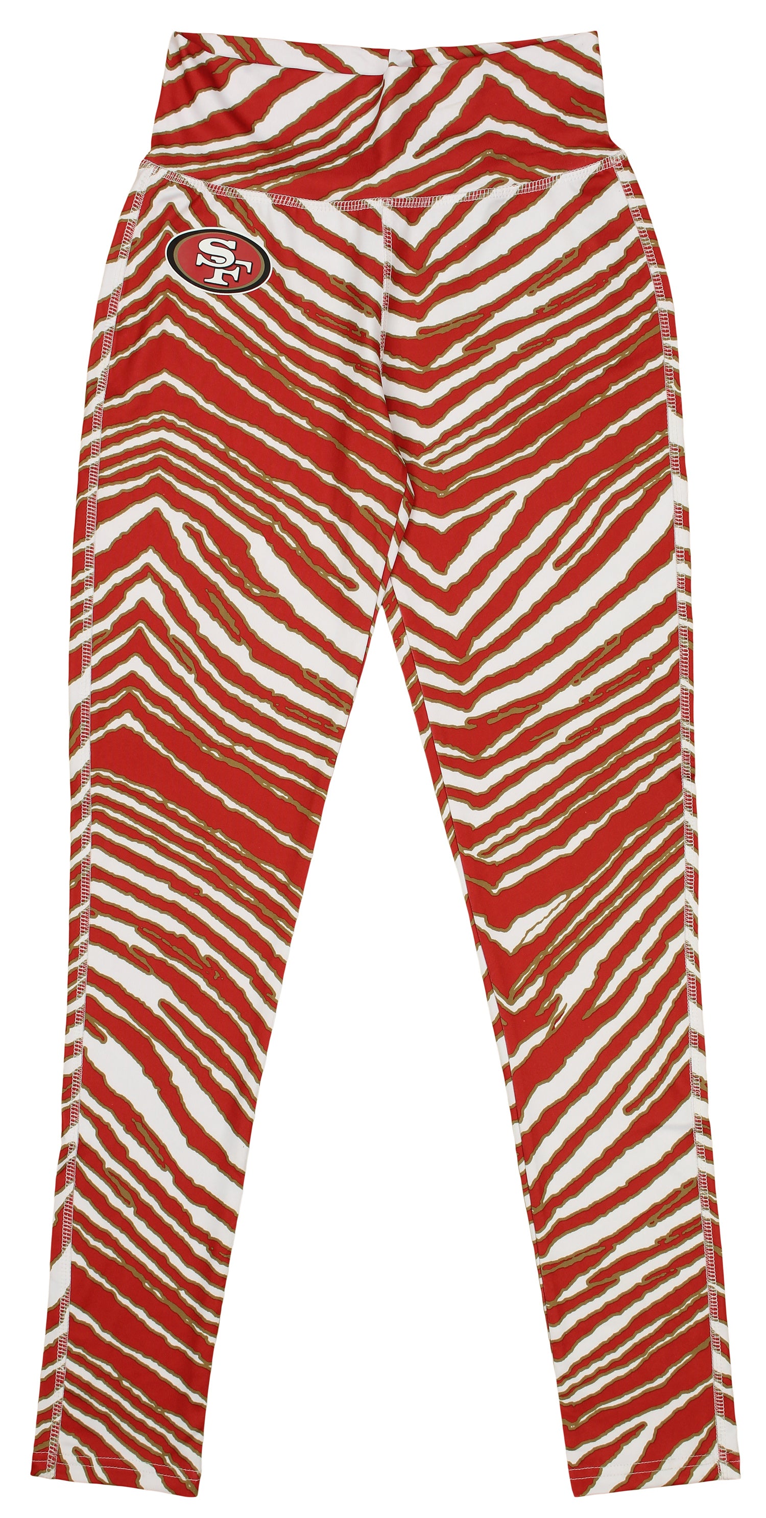 Zubaz NFL Women's San Francisco 49ers Red/Bronze Zebra Leggings