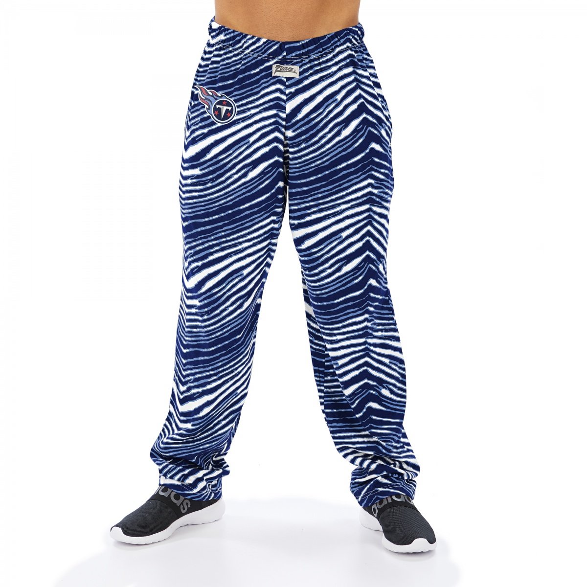 Zubaz NFL Men's Tennessee Titans Classic Zebra Print Team Logo Pants