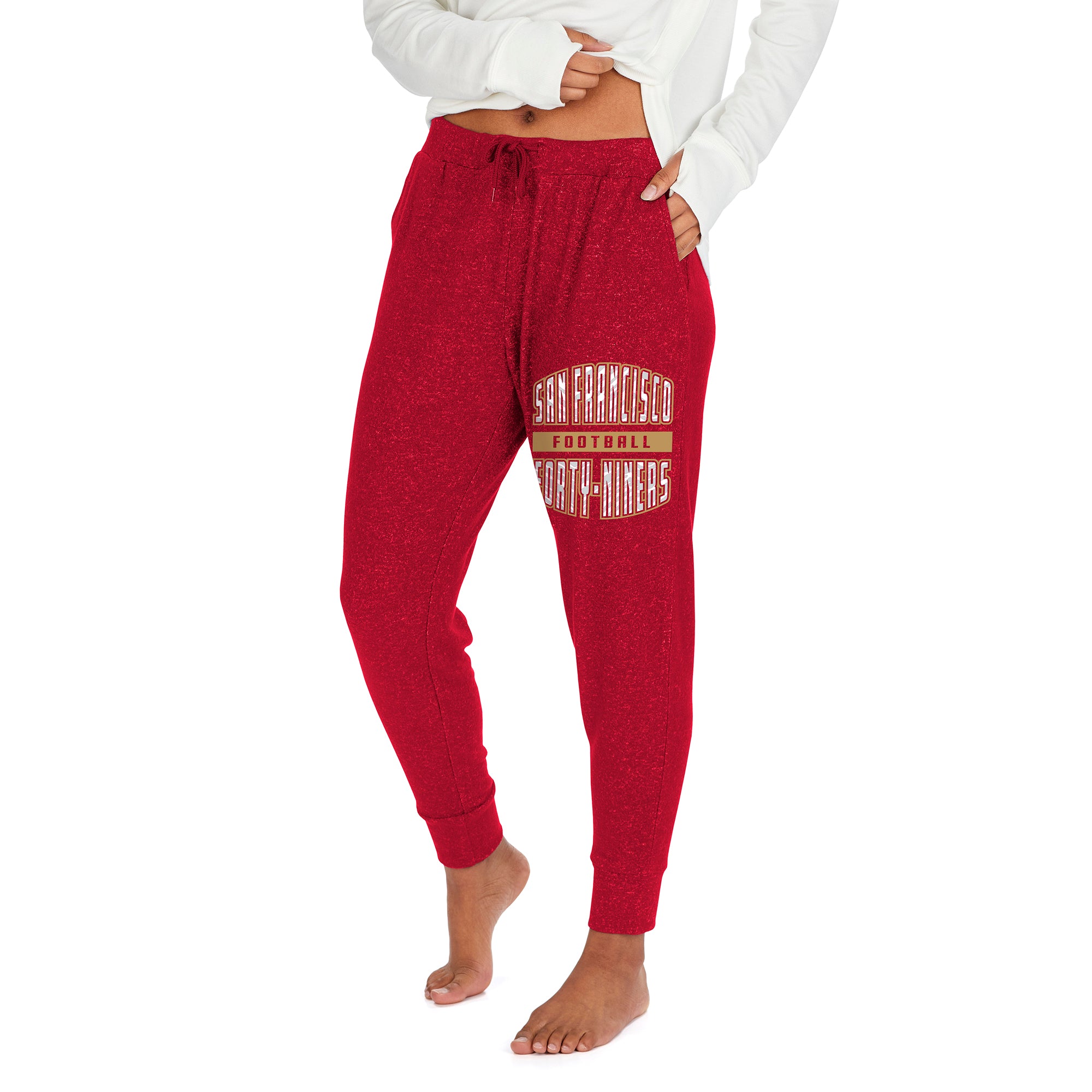 Zubaz Women's NFL San Francisco 49ers Marled Lightweight Jogger Pant