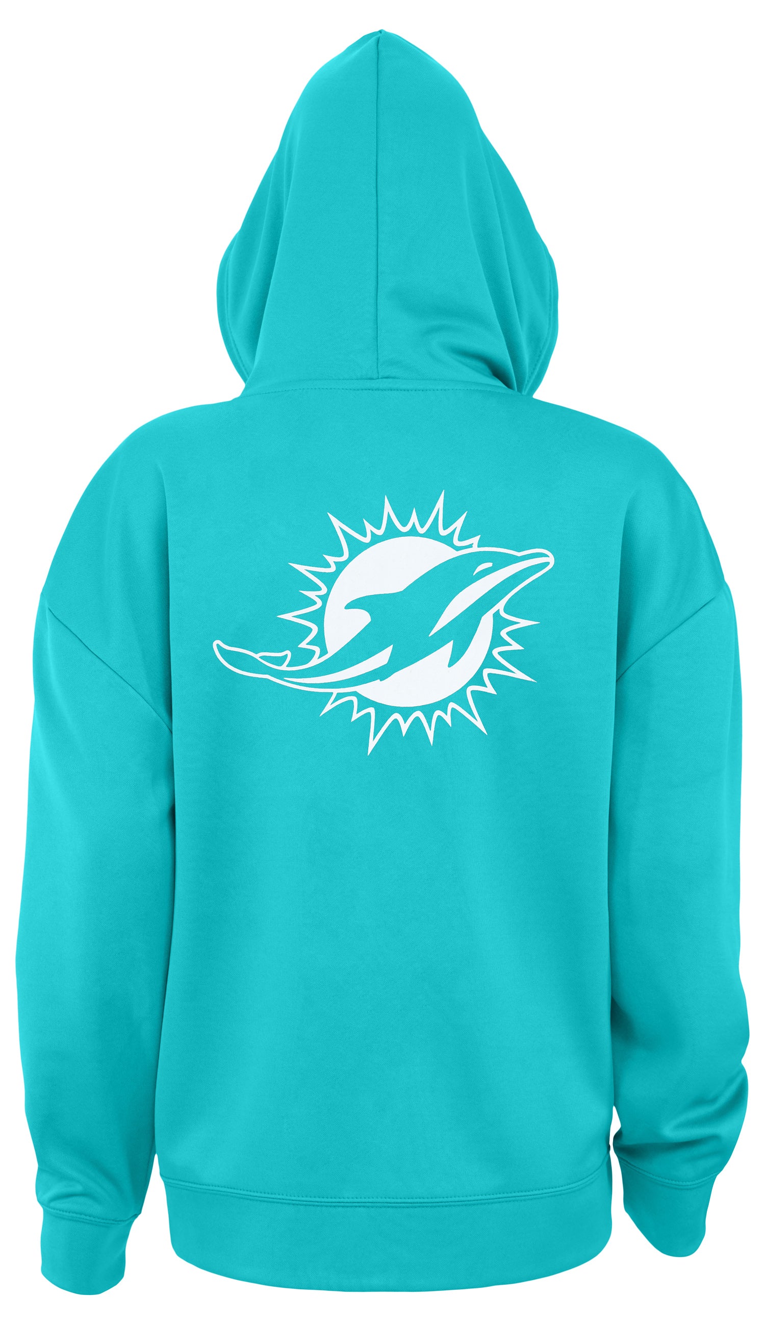 Zubaz NFL Women's Standard Full Zip Hoodie Miami Dolphins