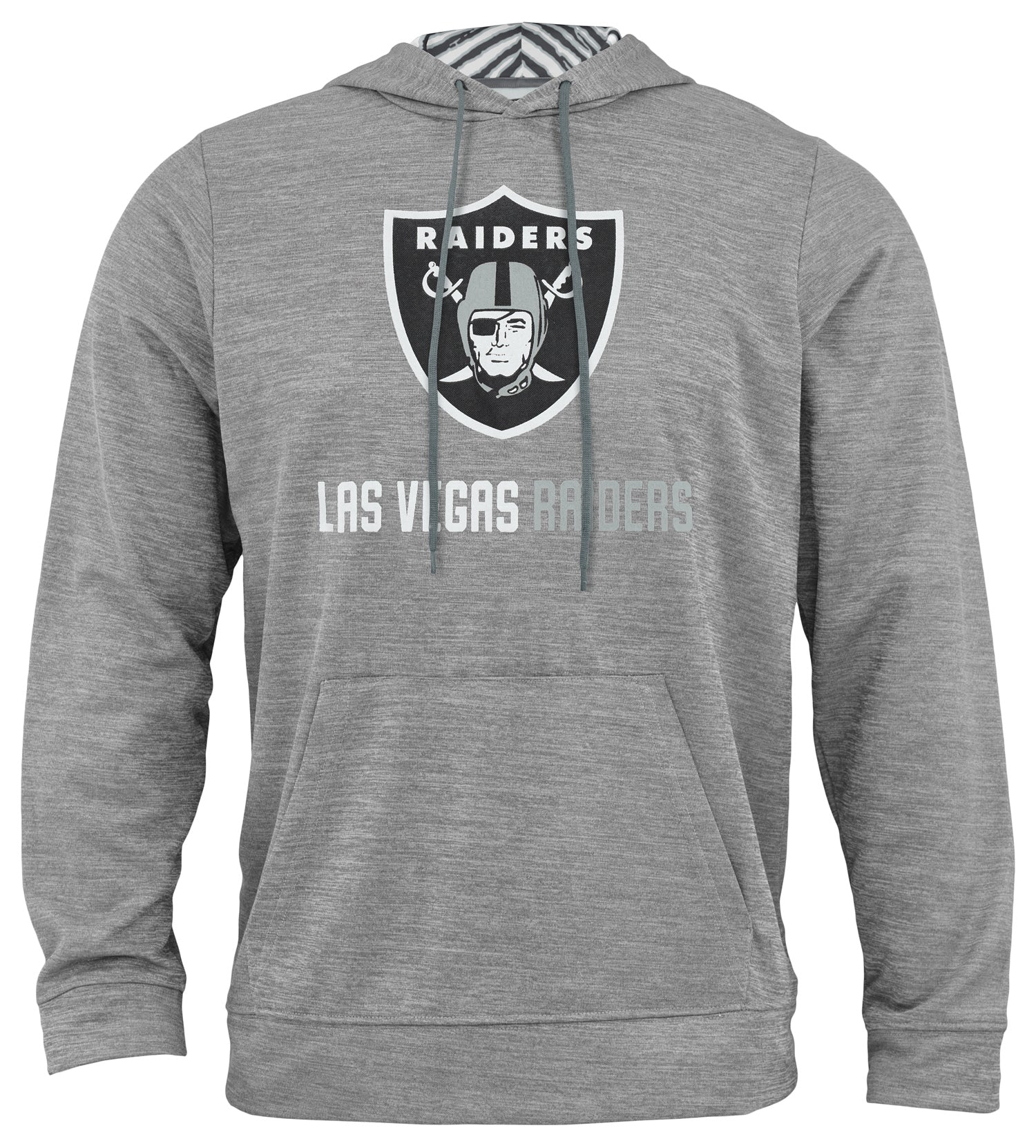 Zubaz NFL Men's Grey Team Name & Logo Zebra Hoodie Las Vegas Raiders