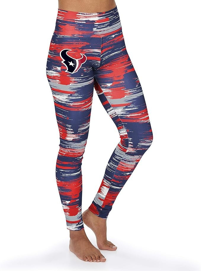 Zubaz NFL WOMEN'S HOUSTON TEXANS TEAM COLOR BRUSHED PAINT LEGGING