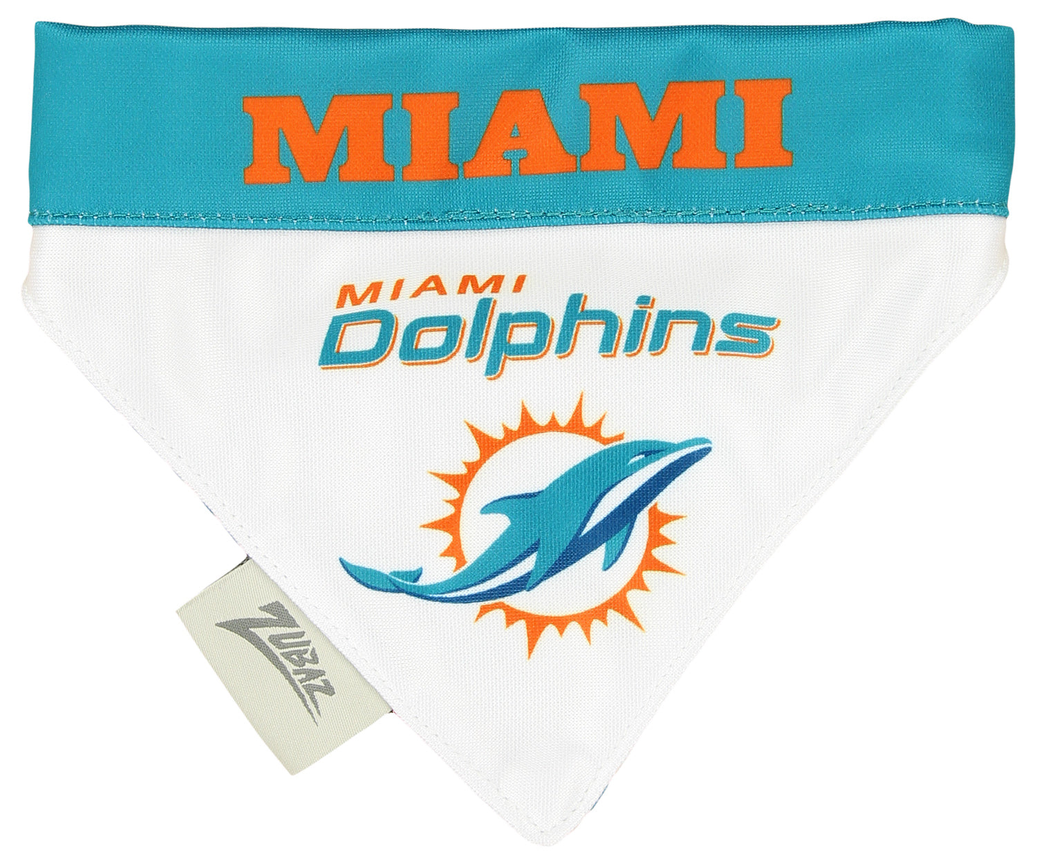 Zubaz Miami Dolphins NFL Team Reversible Pet Bandana for Dogs & Cats