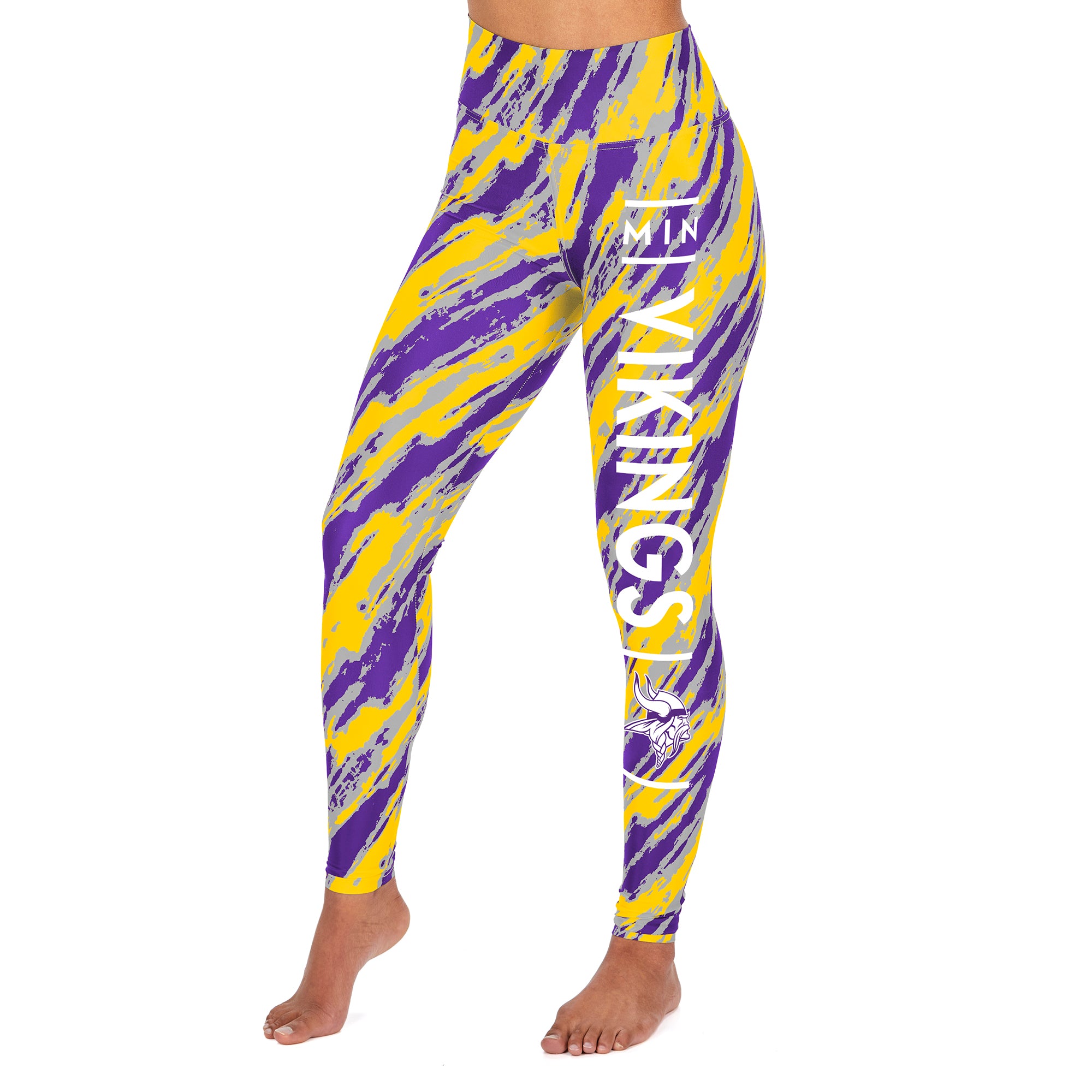 Zubaz NFL Women's Minnesota Vikings Diagonal Streak Leggings