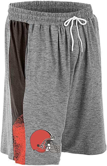 Zubaz NFL Football Mens Cleveland Browns Gray Space Dye Shorts