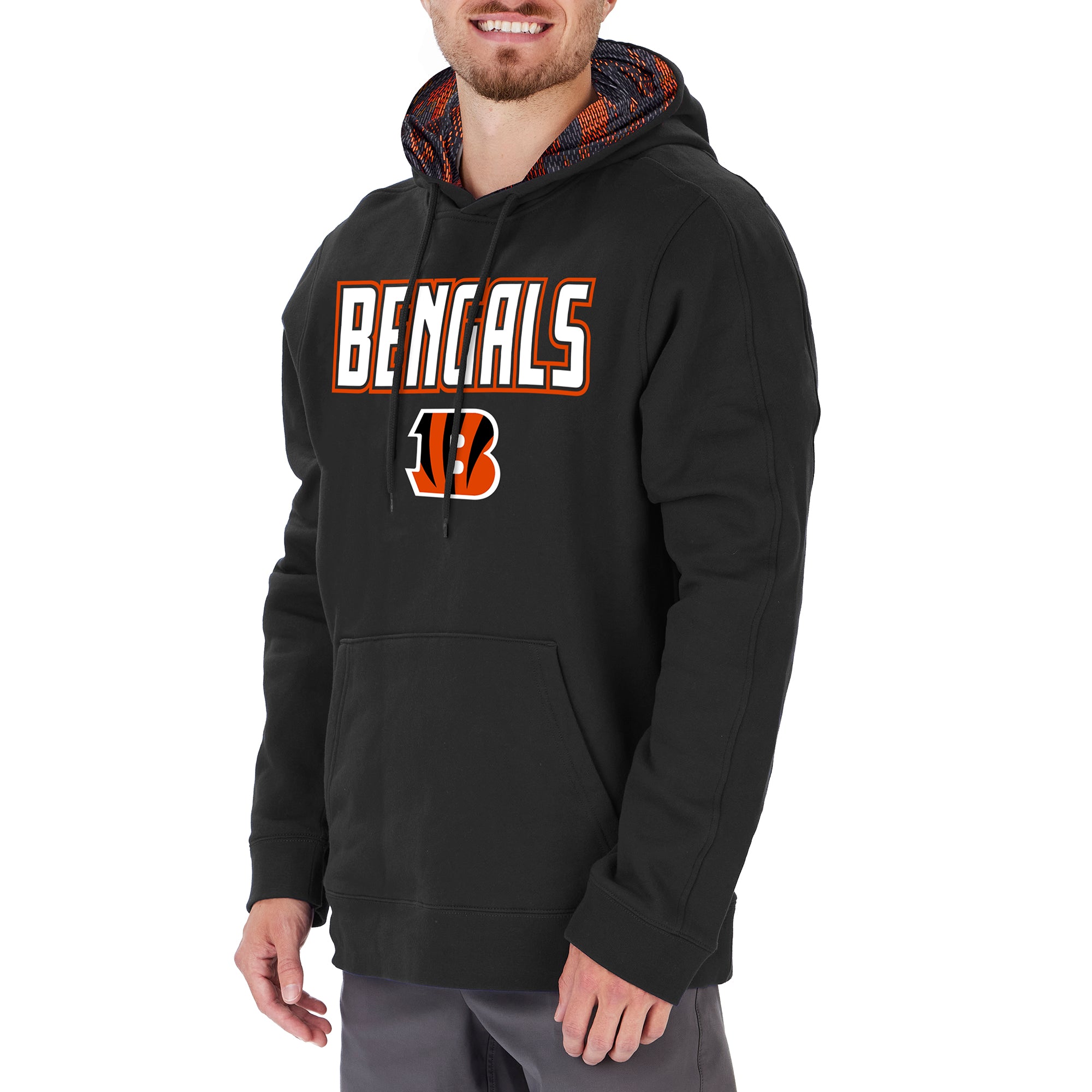 Zubaz Men's NFL Cincinnati Bengals Viper Print Hoodie