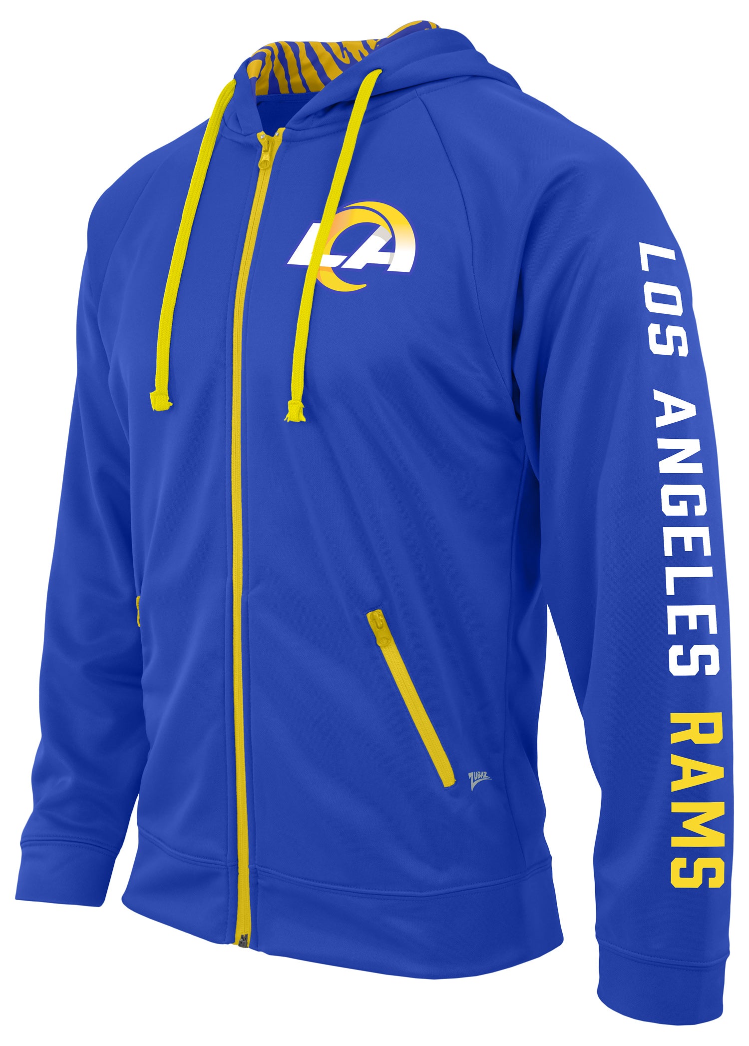 Zubaz NFL Men's Team Name and Logo Full Zip Hoodie Los Angeles Rams