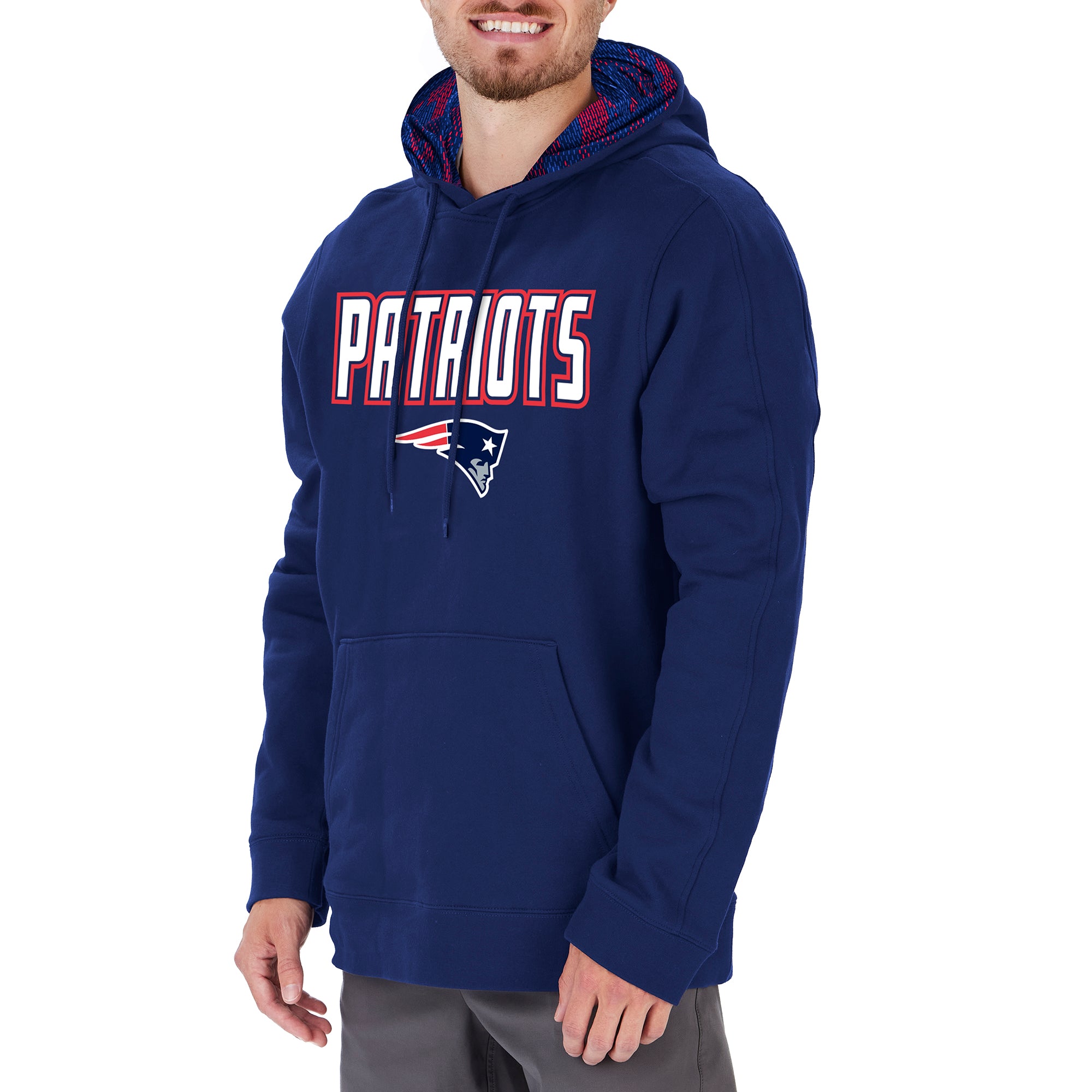 Zubaz Men's NFL New England Patriots Viper Print Hoodie