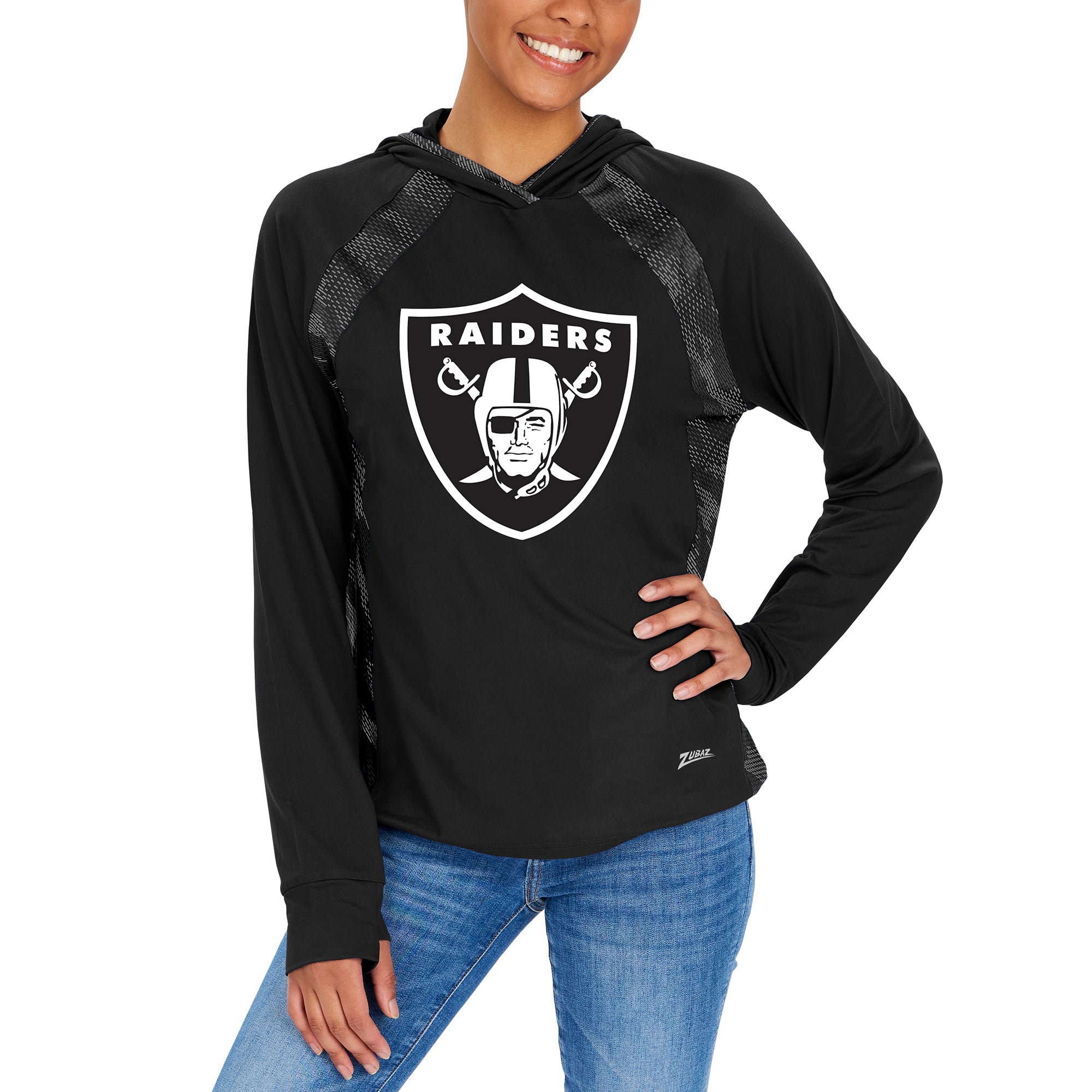 Zubaz NFL Women's Las Vegas Raiders Elevated Hoodie W/ Black Viper Print