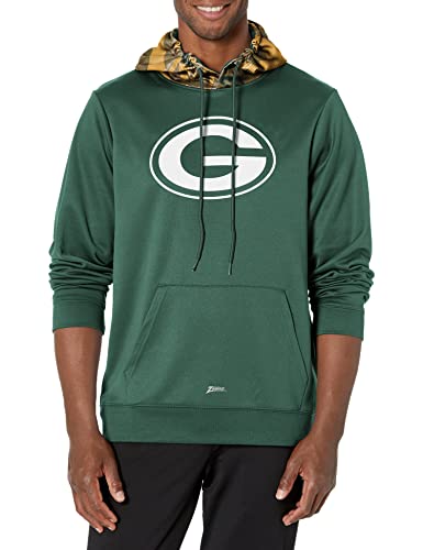 Zubaz NFL Men's Green Bay Packers Team Color Camo Back Panel Hoodie