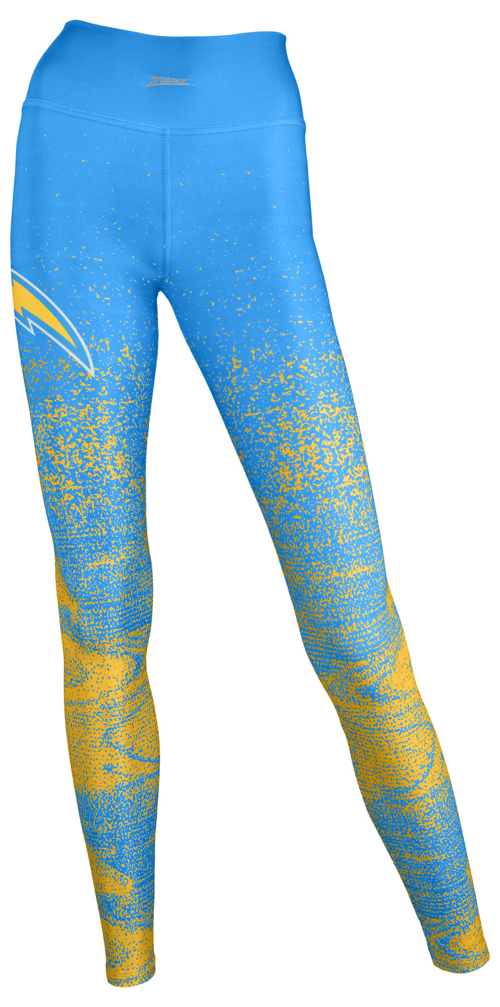 Zubaz NFL Women's LOS ANGELES CHARGERS CHARGER BLUE/GOLD STATIC FADE LEGGING