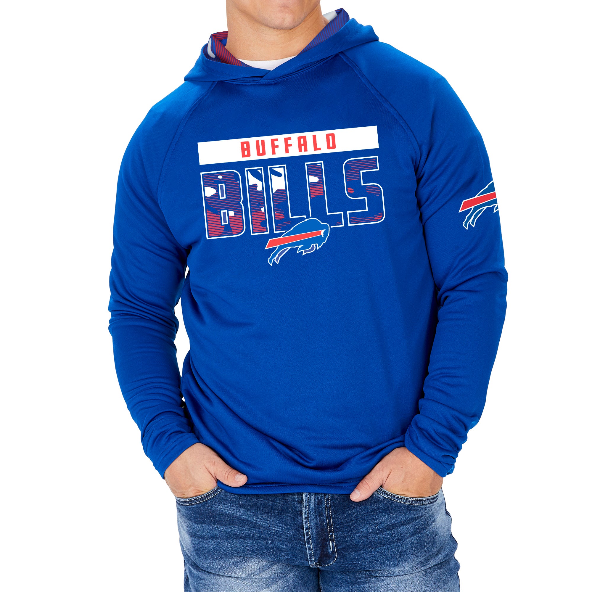 Zubaz NFL Men's Buffalo Bills Camo Light Weight Hoodie