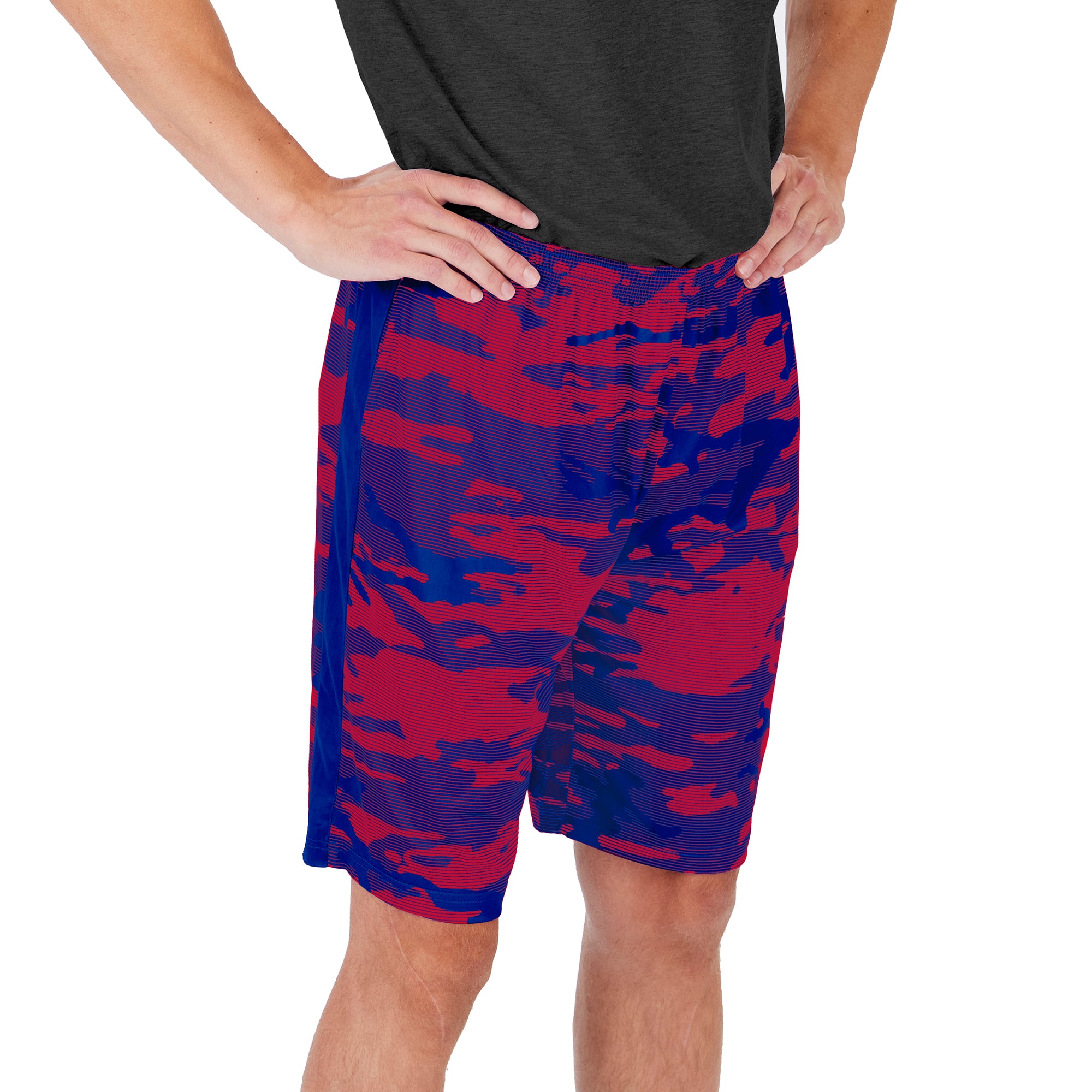 Zubaz Men's NFL New York Giants Lightweight Camo Lines Shorts with Logo