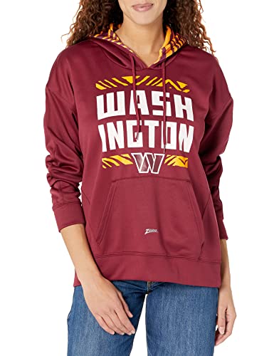 Zubaz NFL Women's Washington Commanders Solid Team Color Hoodie with Zebra Details