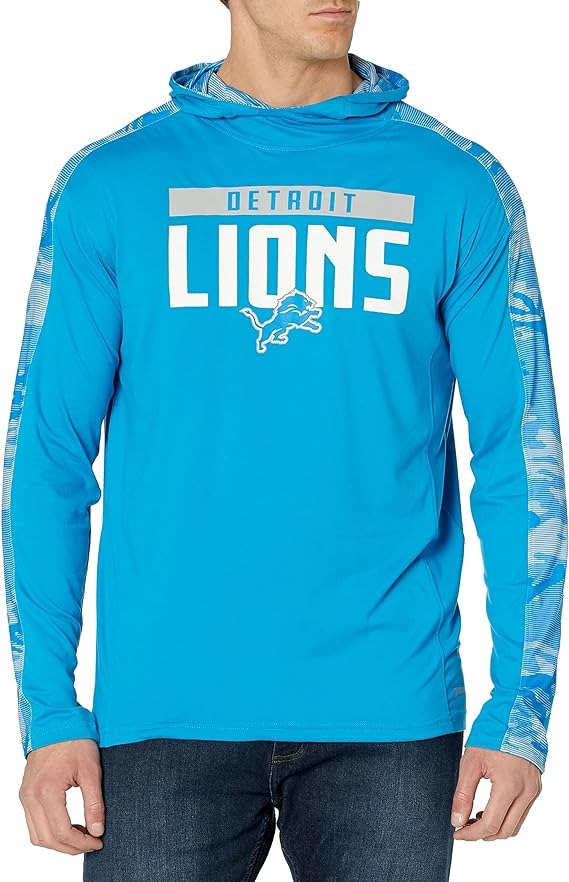 Zubaz NFL Men's Detroit Lions Lightweight Elevated Hoodie with Camo Accents