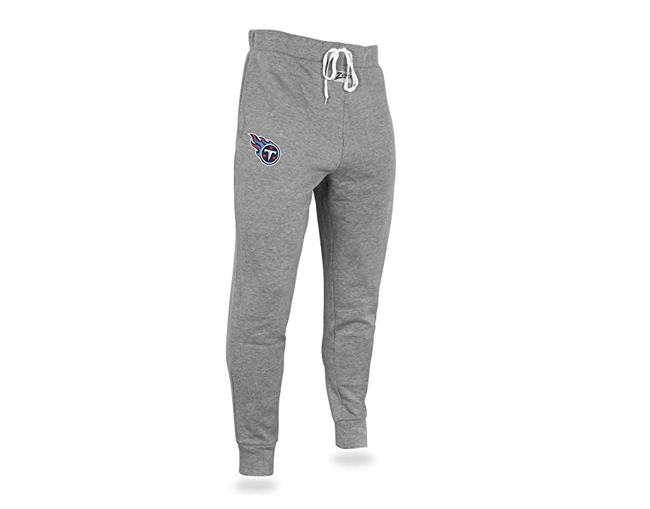 Zubaz NFL Men's Tennessee Titans Solid Gray Team Logo Jogger Pants