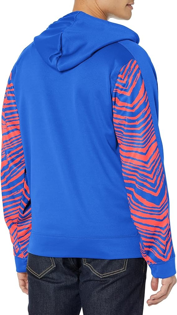 Zubaz NFL Buffalo Bills Team Color Full Zip Hood With 2-Color Zebra Accents