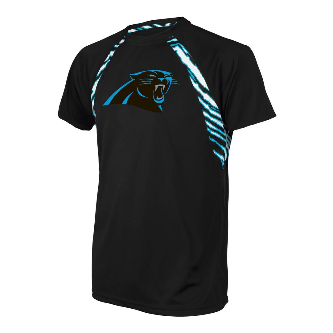 Zubaz NFL Carolina Panthers Men's Short Sleeve Zebra Accent T-Shirt, Blue
