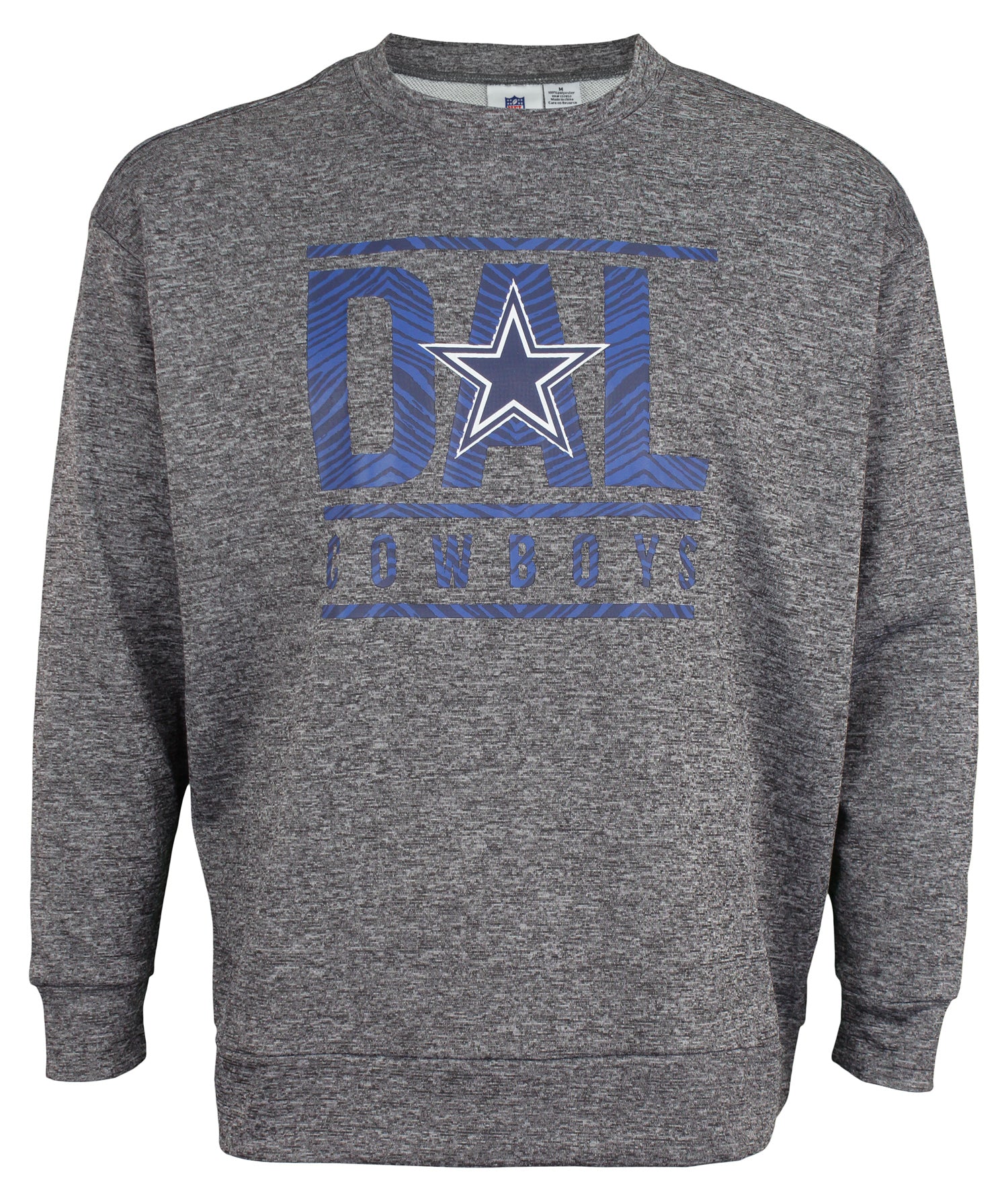 Zubaz NFL Men's Dallas Cowboys Lightweight French Terry Crew Neck Sweatshirt