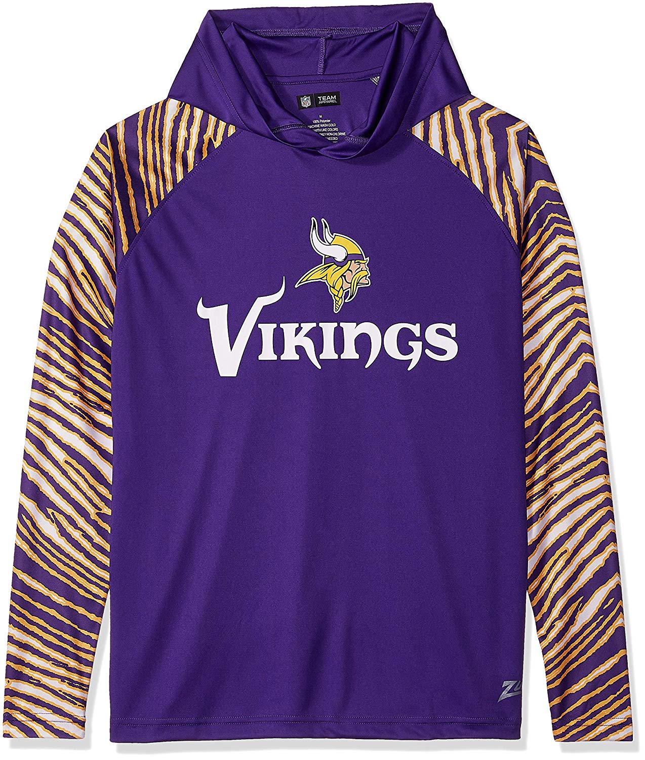 Zubaz NFL Men's Minnesota Vikings Light Weight Zebra Hoodie