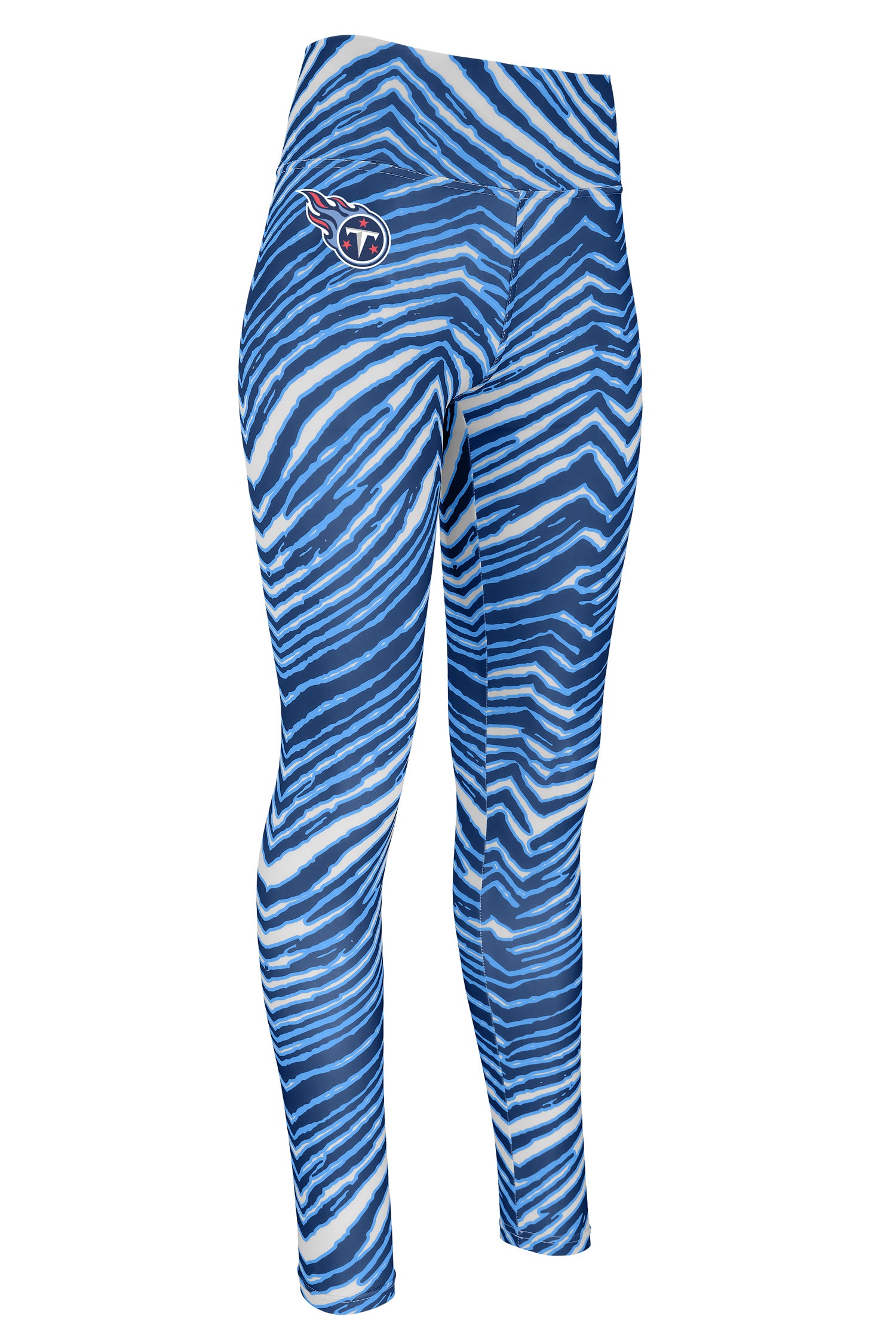 Zubaz NFL Women's Basic Zebra Print Legging, Tennessee Titans