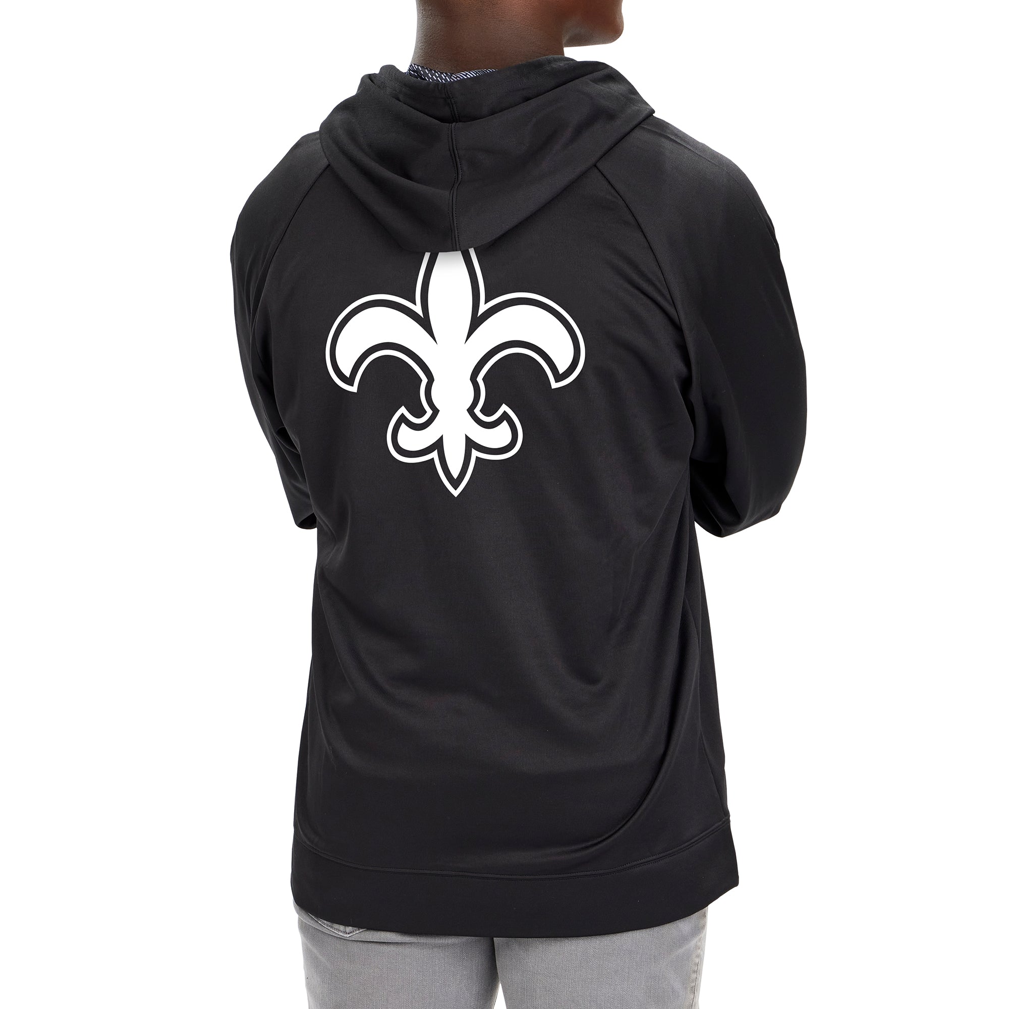 Zubaz Men's NFL New Orleans Saints Full Zip Viper Print Fleece Hoodie