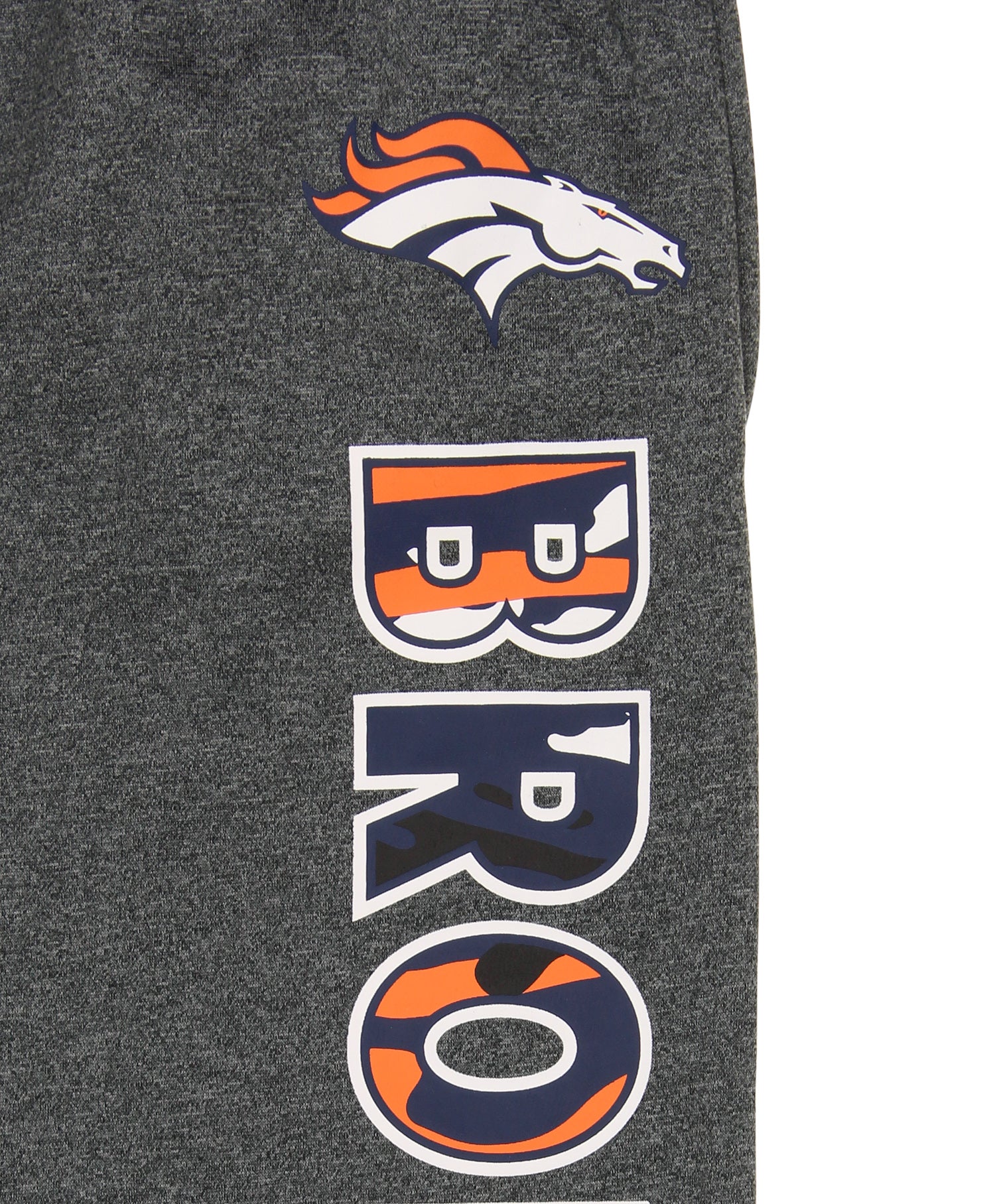 Zubaz NFL Men's Denver Broncos Poly Fleece Dark Heather Gray Sweatpants