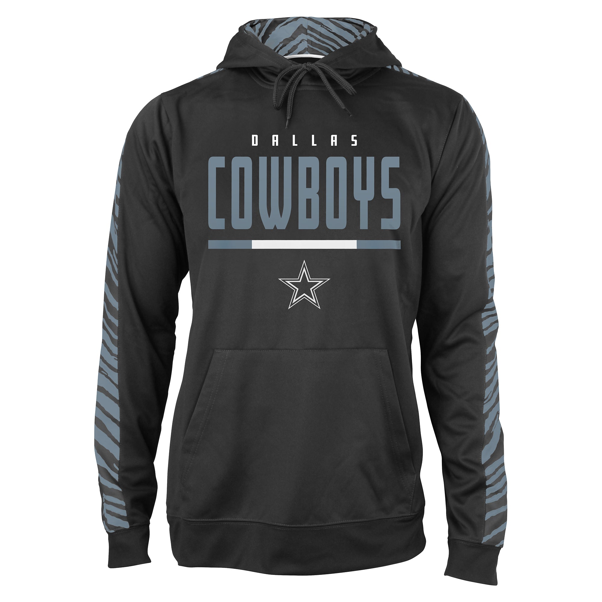 Zubaz NFL Men's Dallas Cowboys Performance Hoodie w/ Oxide Zebra Sleeves