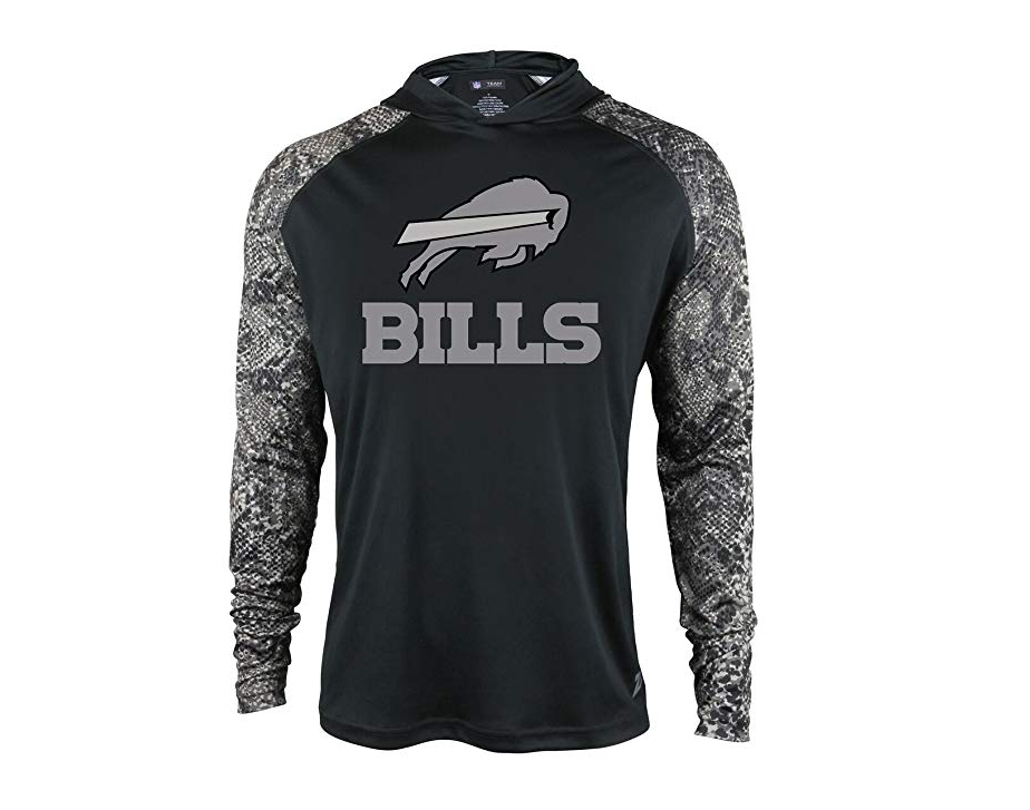 Zubaz Men's NFL Buffalo Bills Black Post Snake Print Hoodie