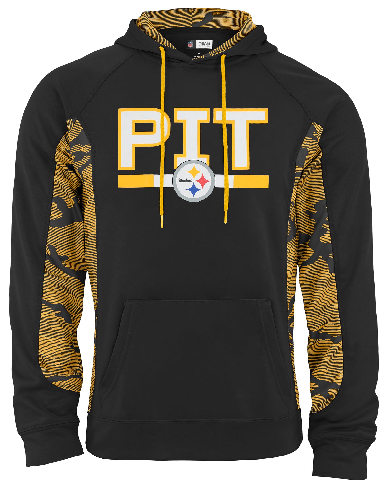 Zubaz NFL Men's Elevated Hoodie With Camo Lines, Pittsburgh Steelers