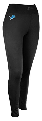 Zubaz NFL Women's Detroit Lions Solid Leggings, Black