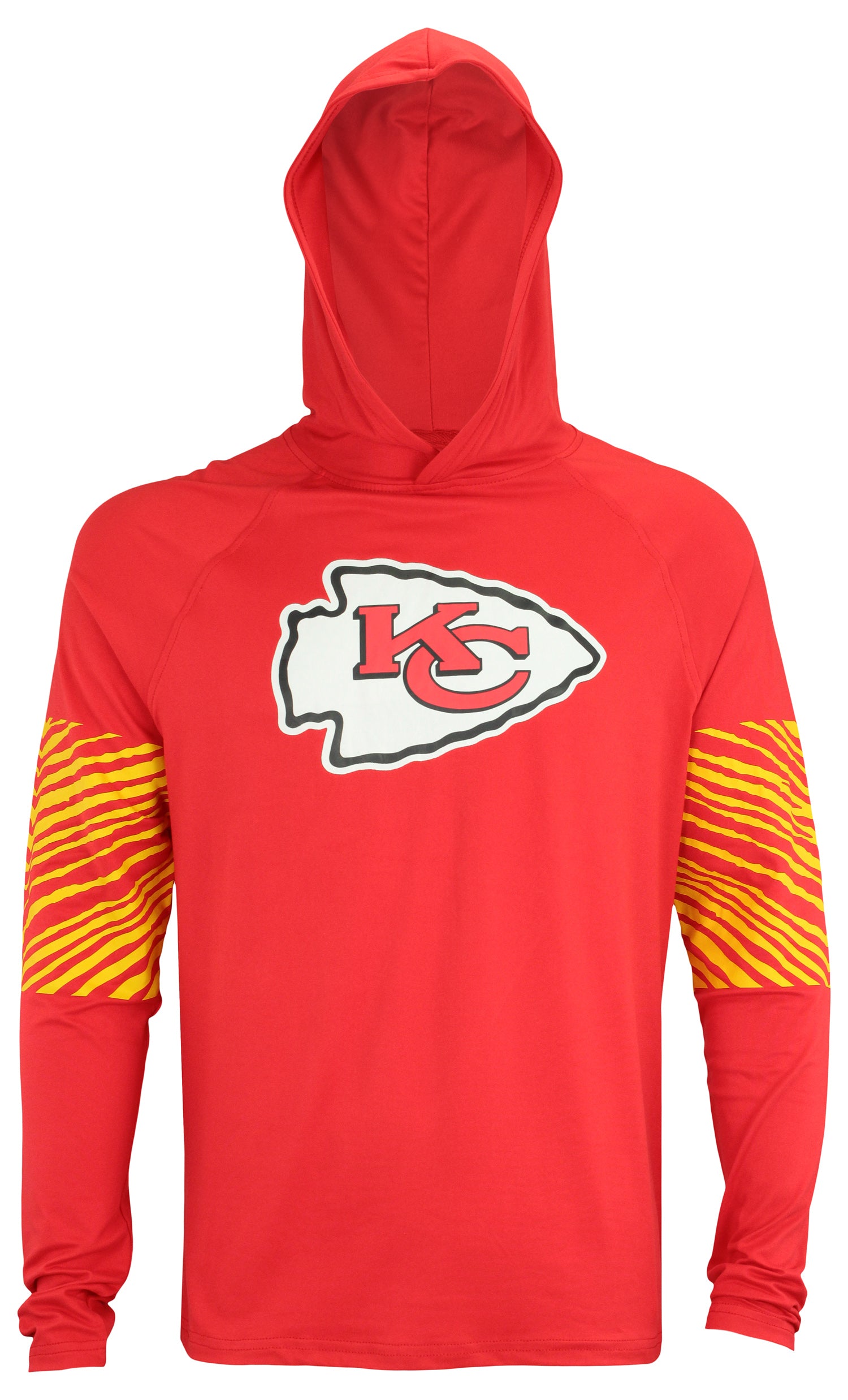 Zubaz NFL Men's Kansas City Chiefs Zebra Print Primary Logo Lightweight Hoodie