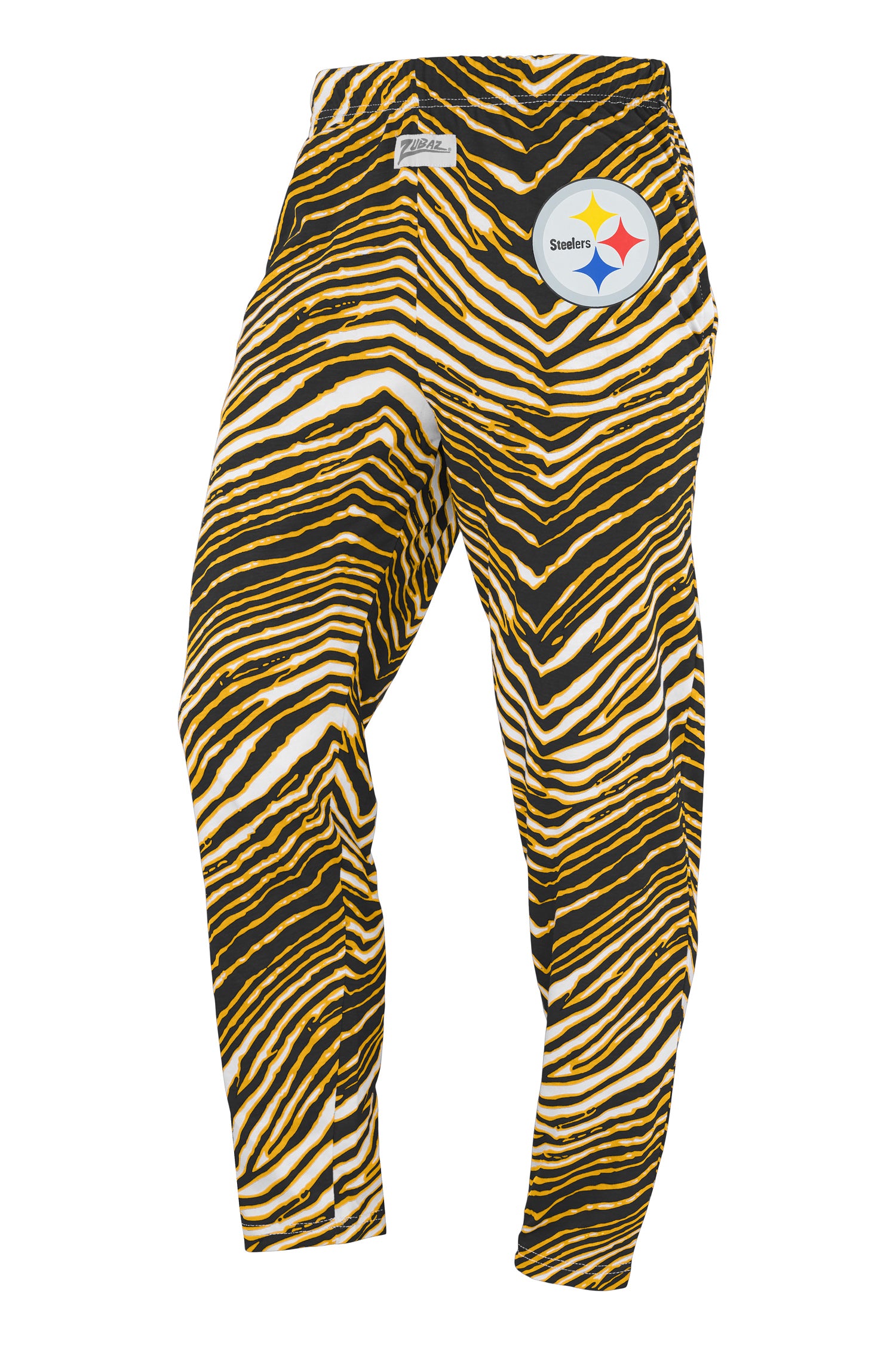 Zubaz NFL Adult Unisex Z88 Zebra Pants, Pittsburgh Steelers For Men and Women