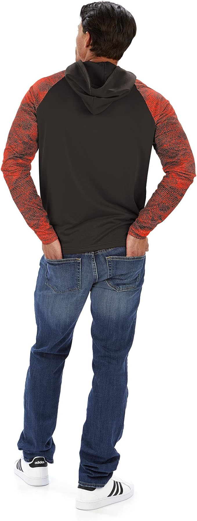 Zubaz NFL MENS CLEVELAND BROWNS SOLID BODY BROWN/FIRE RED STATIC FRENCH TERRY LW HOOD Double Extra Large