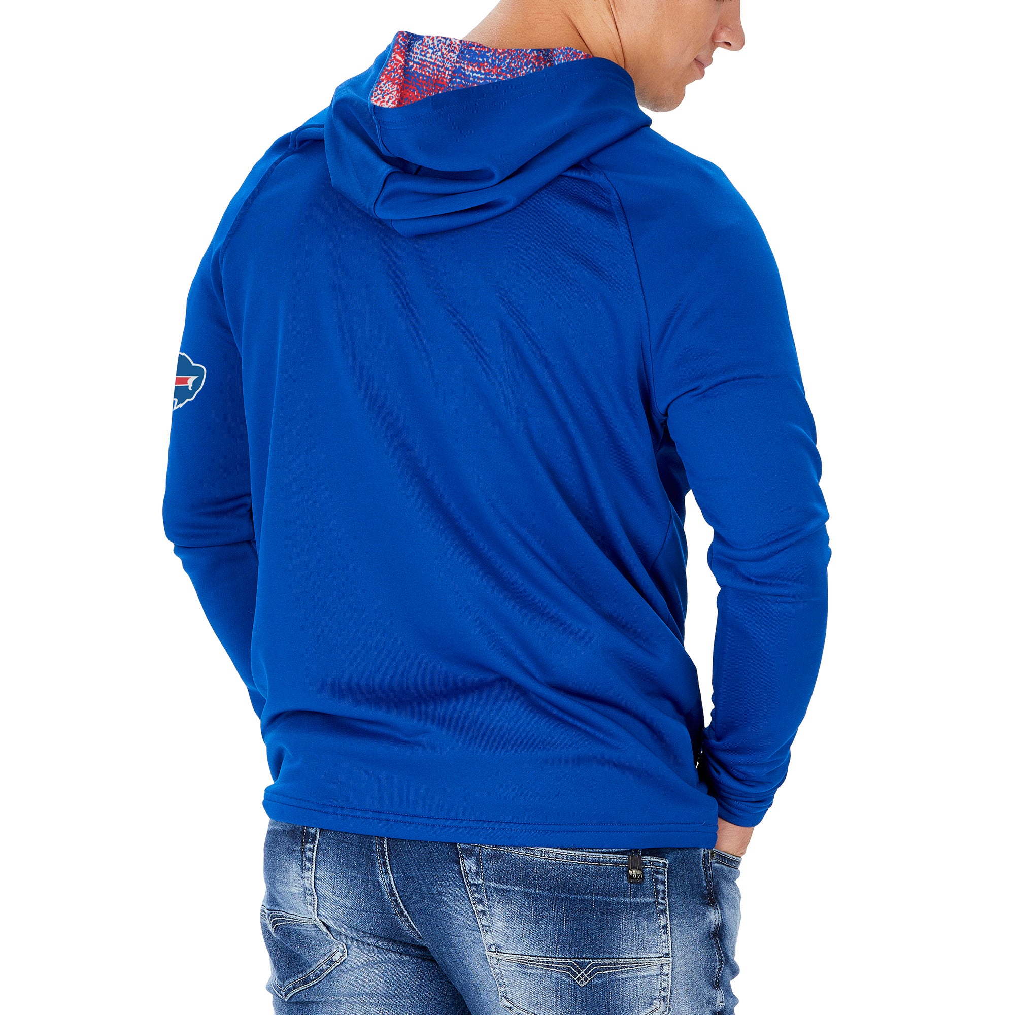 Zubaz NFL Men's Buffalo Bills Team Color Lightweight Hoodie with Stati
