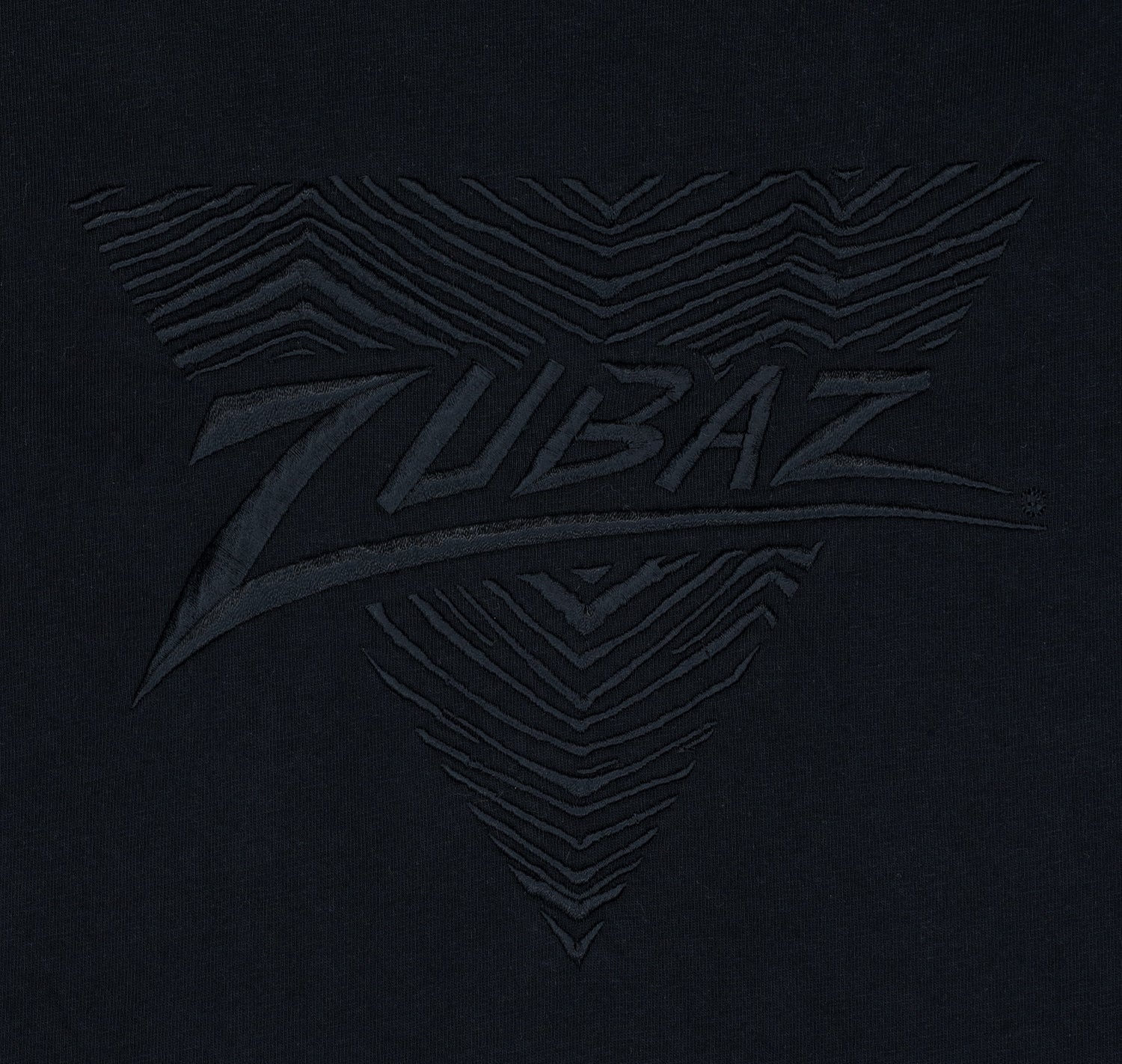 Zubaz 88 Men's Long Sleeve T-Shirt With Embroidered Tonal Zebra - BLACK