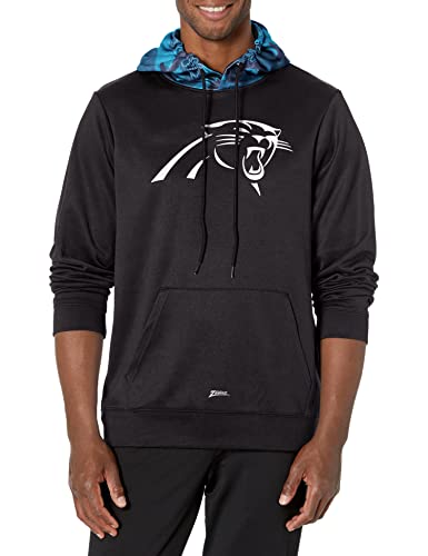 Zubaz NFL Men's Carolina Panthers Team Color Camo Back Panel Hoodie