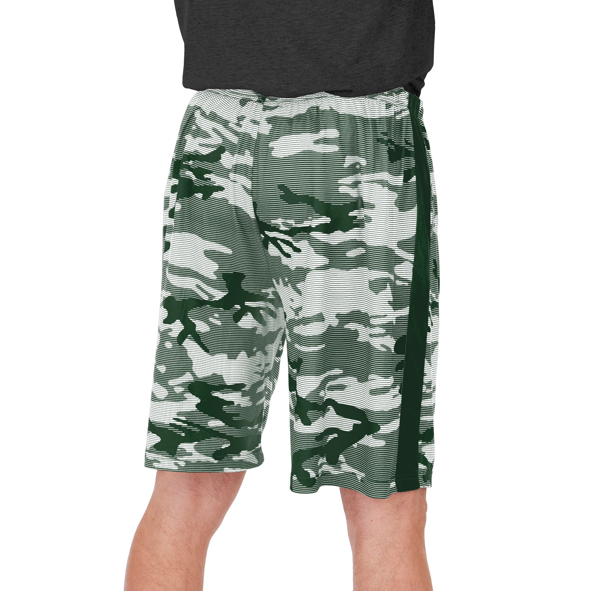 Zubaz Men's NFL New York Jets Lightweight Camo Lines Shorts with Logo