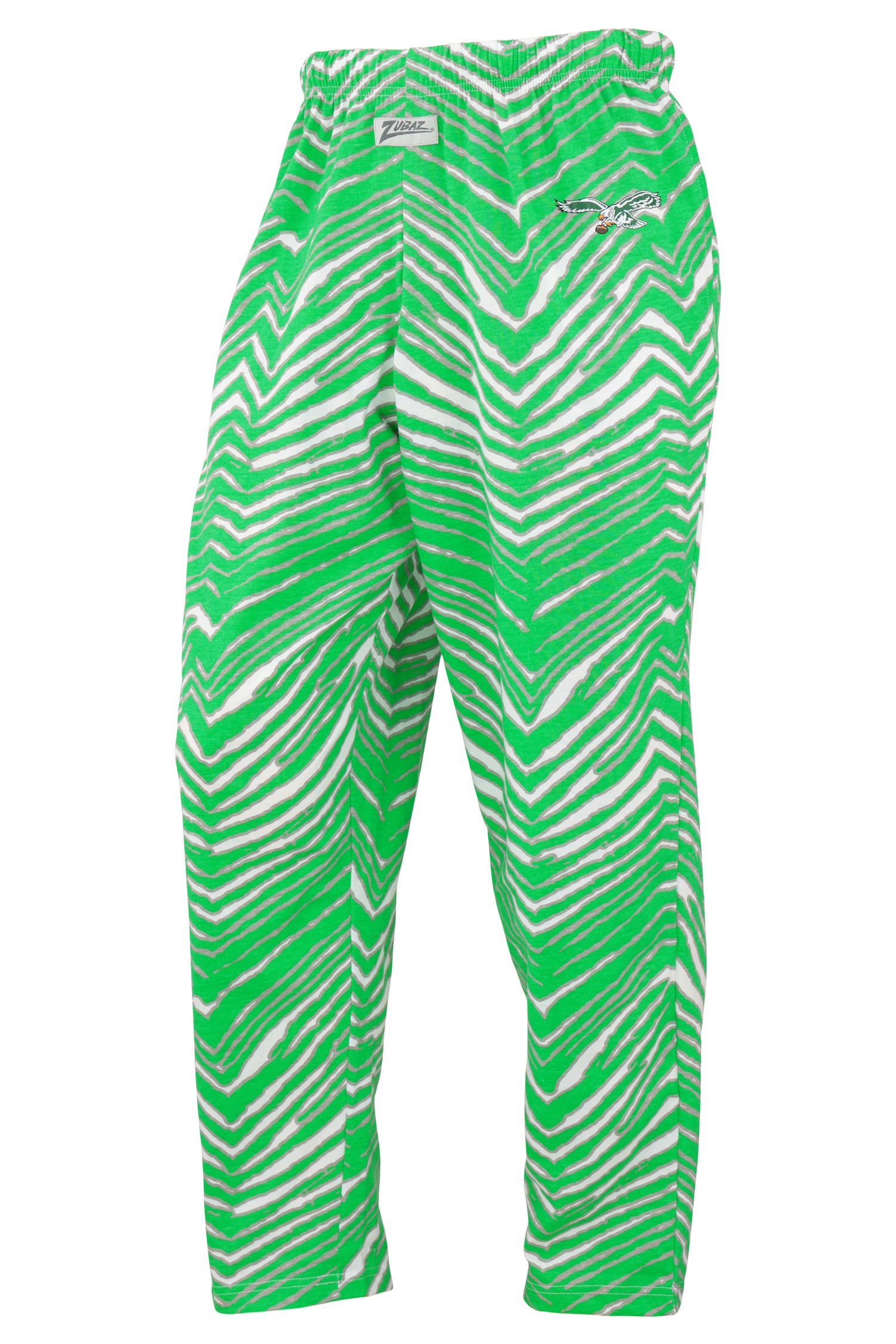 Zubaz NFL Men's Classic Zebra Print Left Hip Team Logo Pant, Philadelphia Eagles Retro