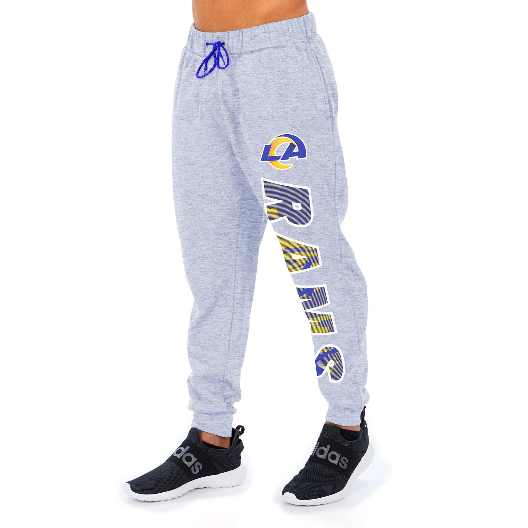 Zubaz Men's NFL Los Angeles Rams Heather Gray Jogger with Camo Lines Graphic