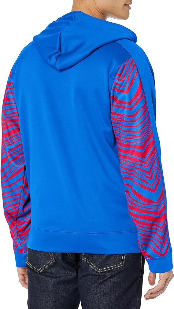 Zubaz Men's New York Giants Team Color Zebra Accent Full Zip Hoodie