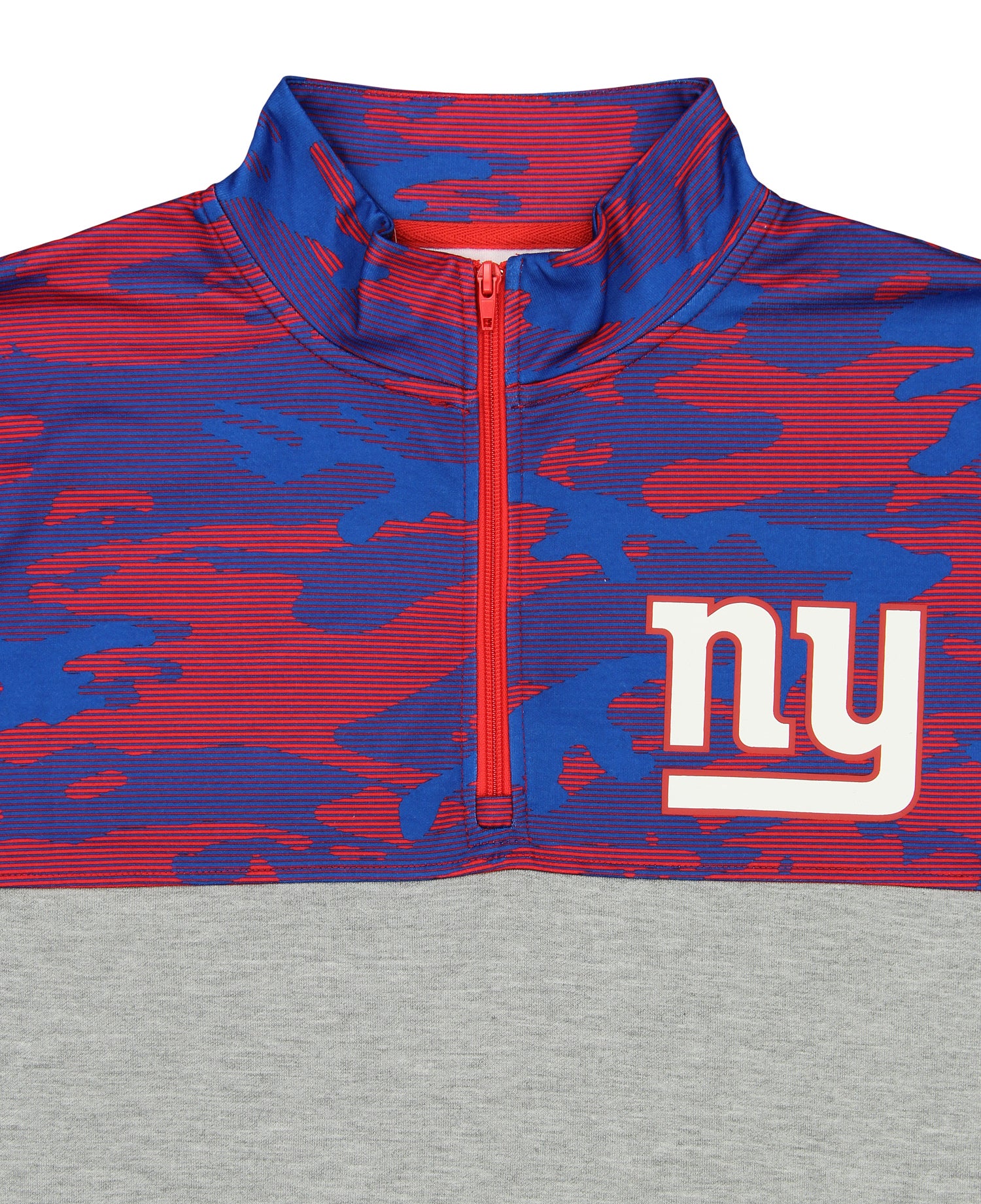 Zubaz NFL Men's New York Giants 1/4 Zip Fleece Pullover with Camo Lines