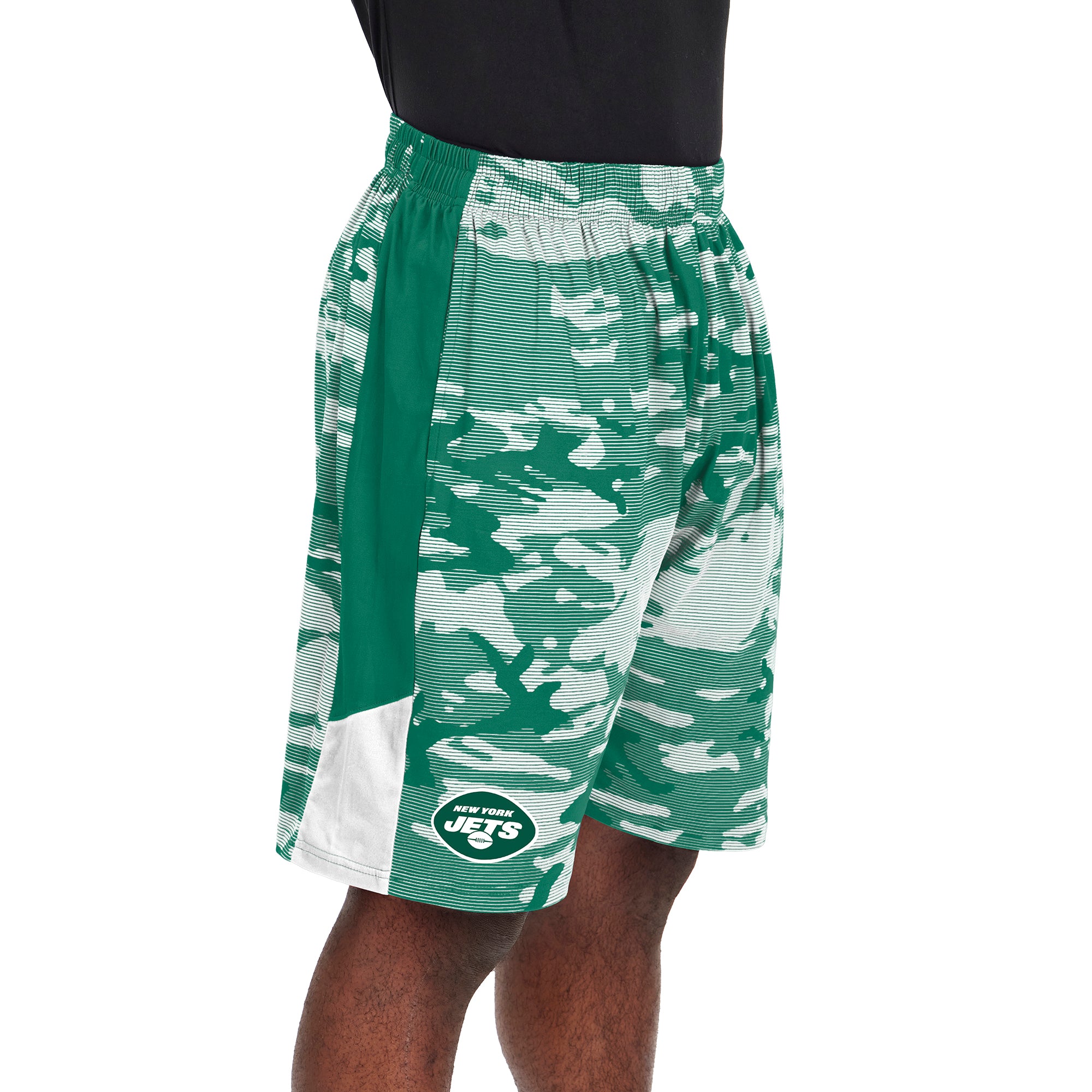 Zubaz Men's NFL New York Jets Lightweight Shorts with Camo Lines