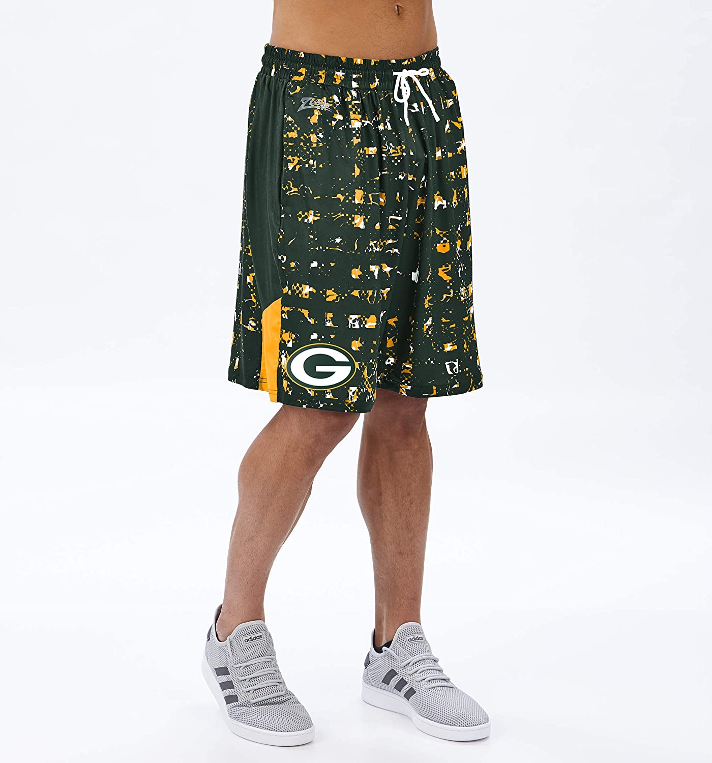 Zubaz NFL Men's Green Bay Packers Color Grid Shorts