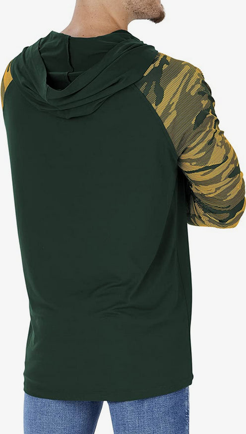 Zubaz Green Bay Packers NFL Men's Lightweight Hoodie with Team Camo Sleeves