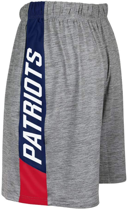 Zubaz NFL Football Mens New England Patriots Tonal Gray Space Dye W/Solid Stripe Short