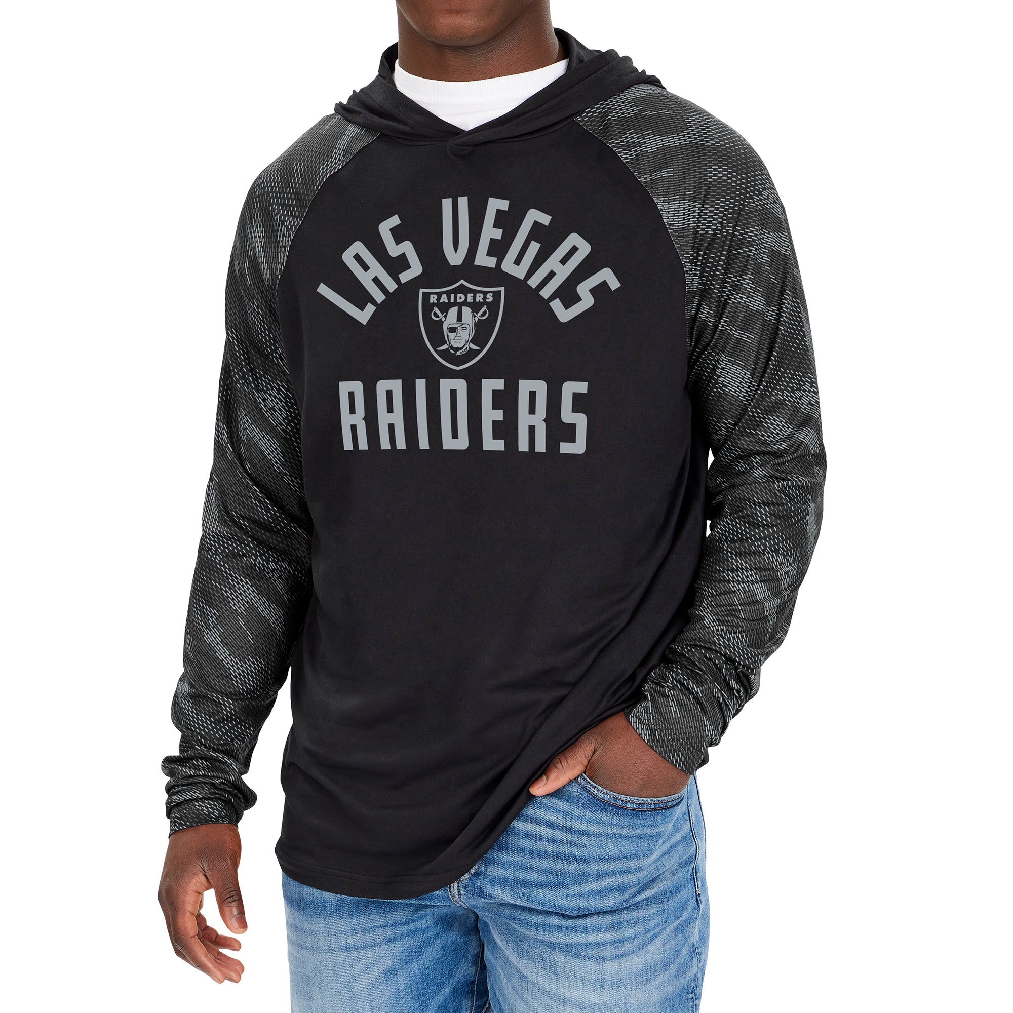 Zubaz NFL Men's Las Vegas Raiders Viper Print Pullover Hooded Sweatshirt