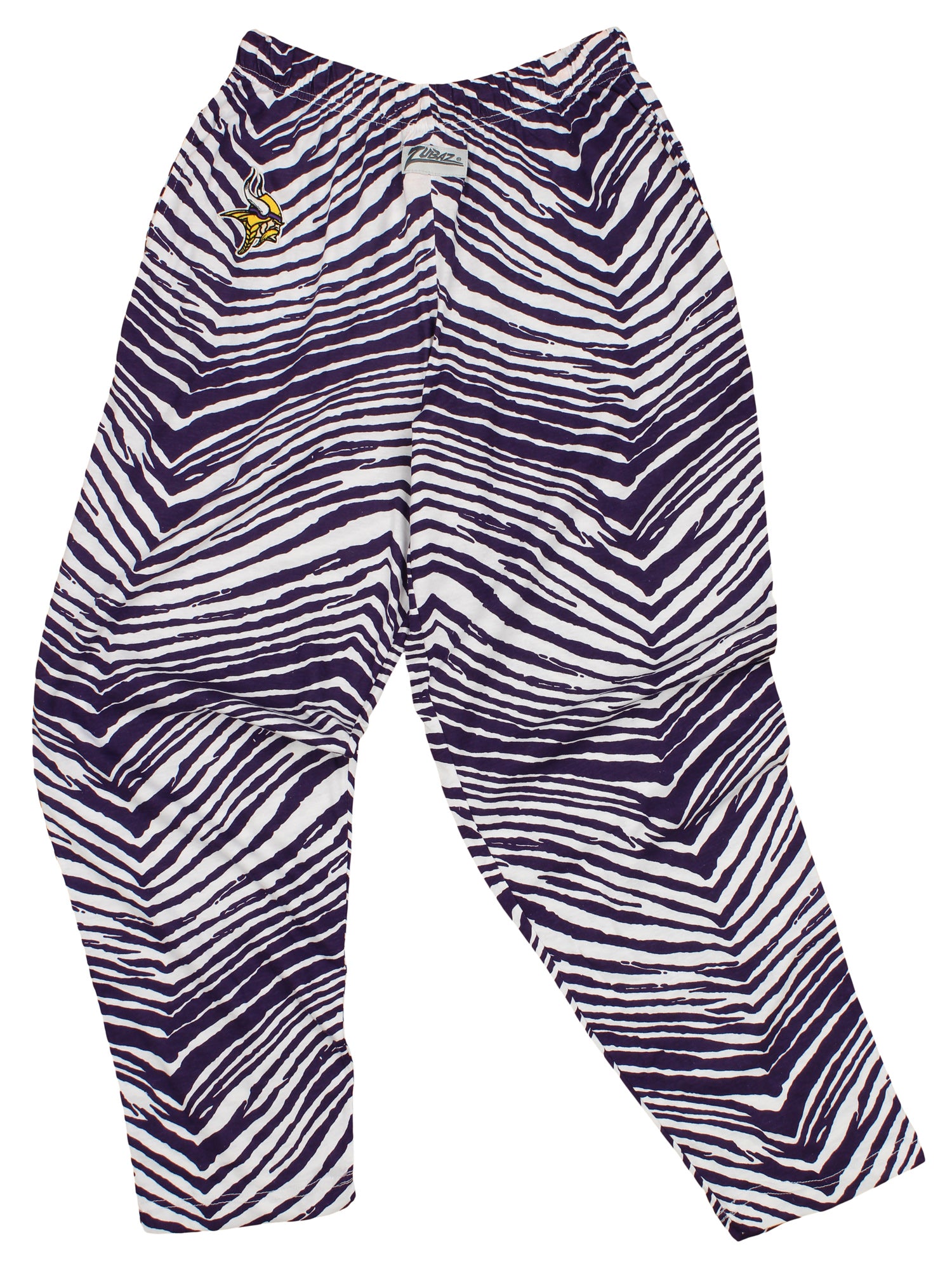 Zubaz NFL Men's Minnesota Vikings Single Line Zebra Print Team Logo Pants