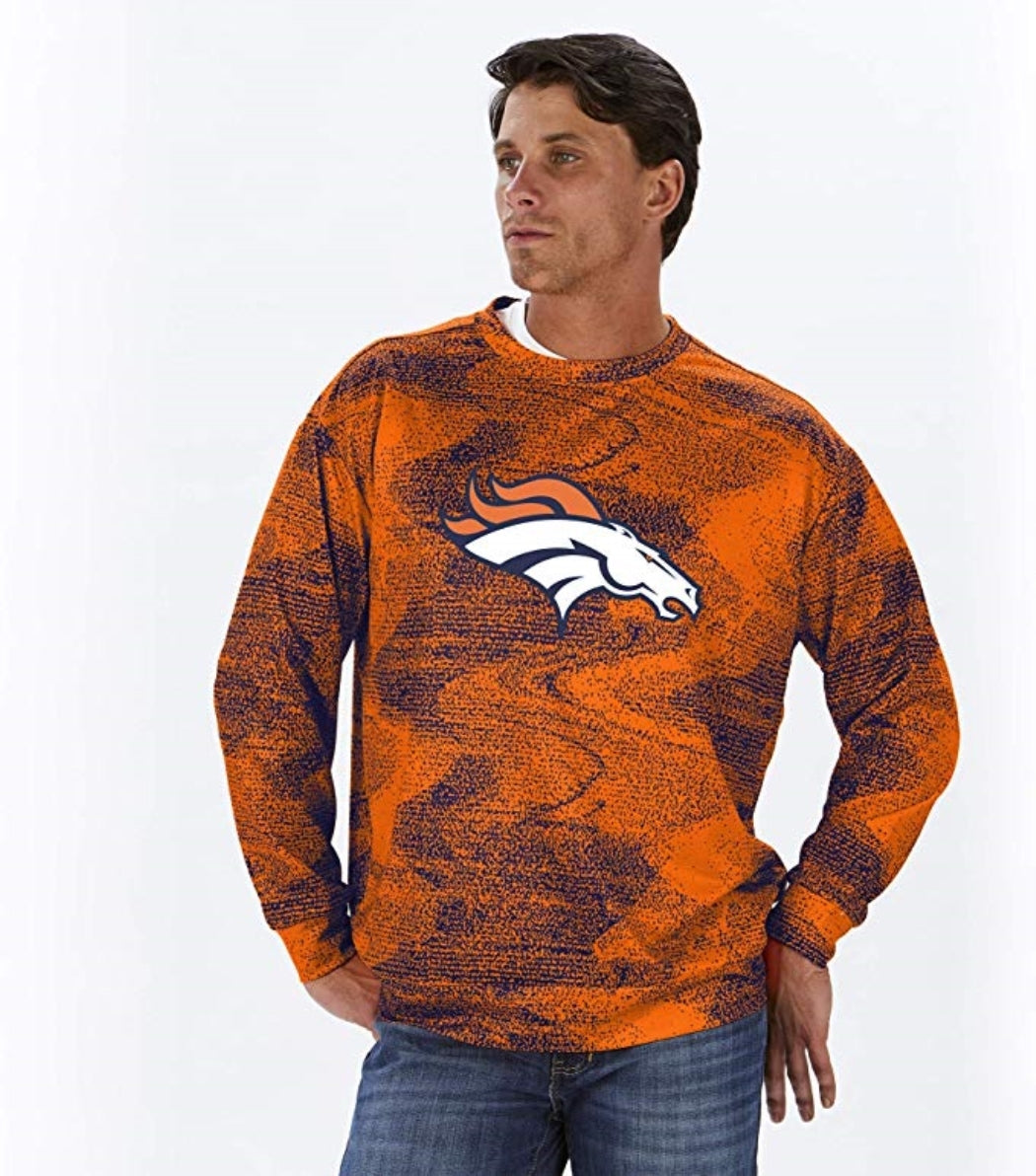 Zubaz NFL Football Men's Denver Broncos Static Crew Neck Sweatshirt